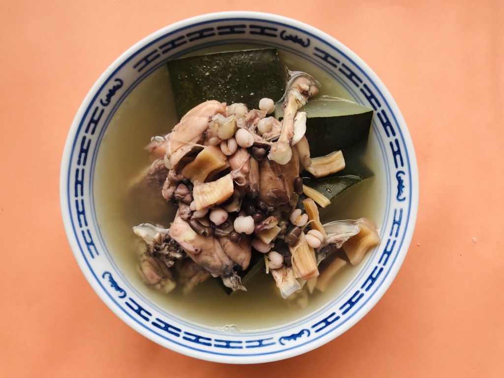 Frog, Dried Scallop and Winter Melon Soup with Lean Pork