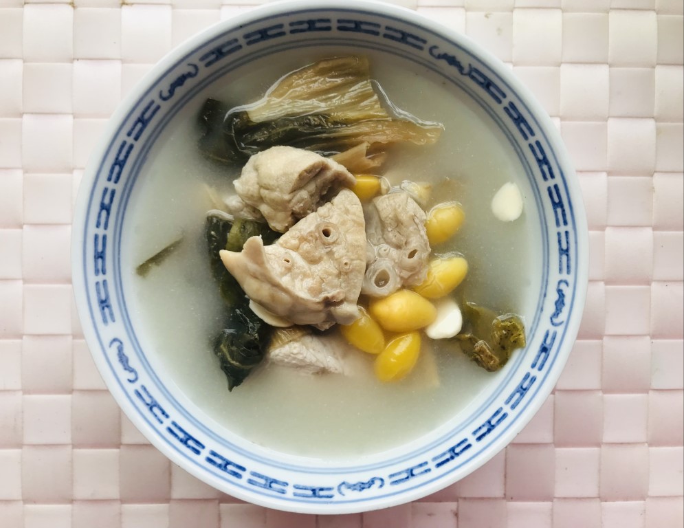 Ginkgo, Almond, Dried Cabbage and Pork Lung Soup