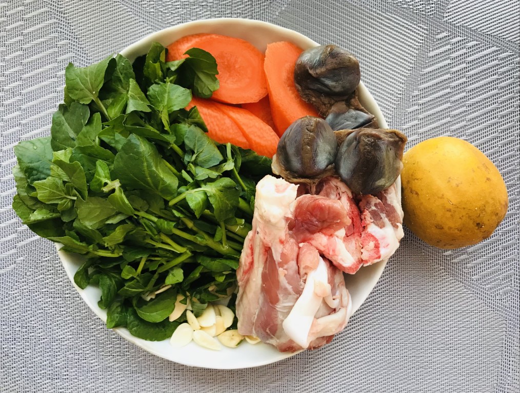 Watercress, Golden Luo Han Guo and Dried Duck Gizzard Soup