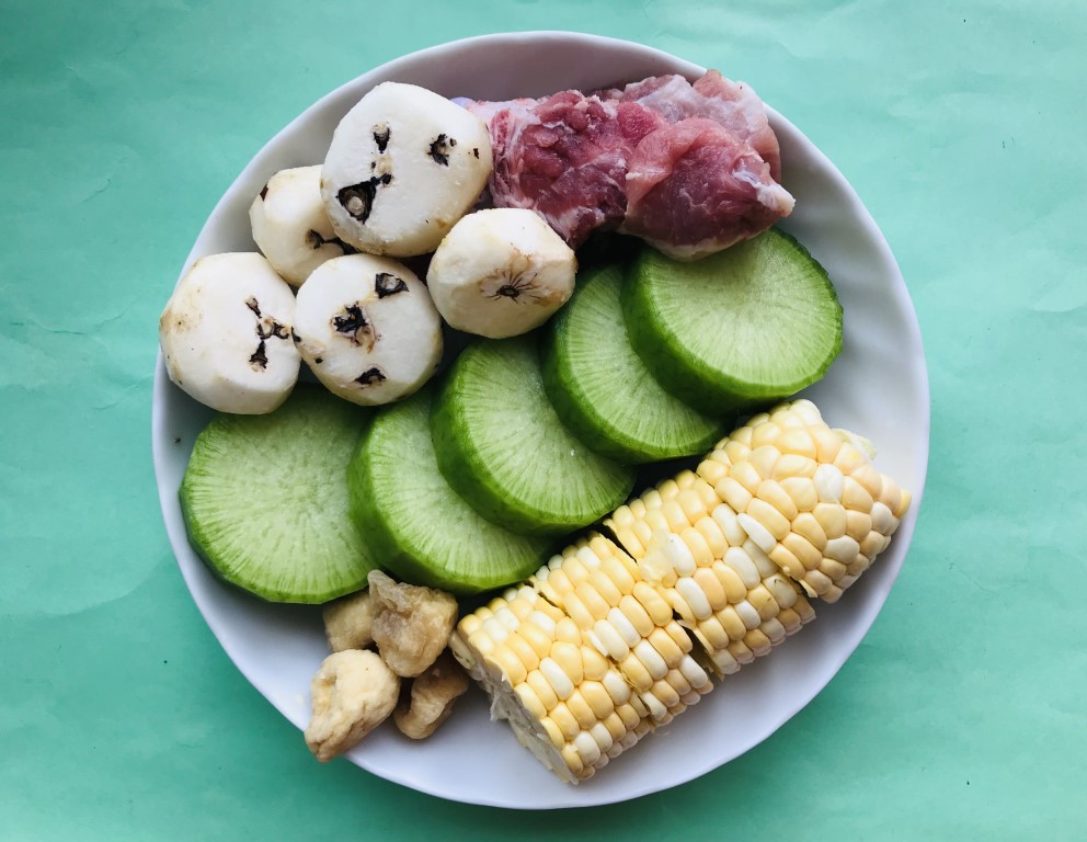 Green Radish, Water Chestnut, Corn and Fig Soup