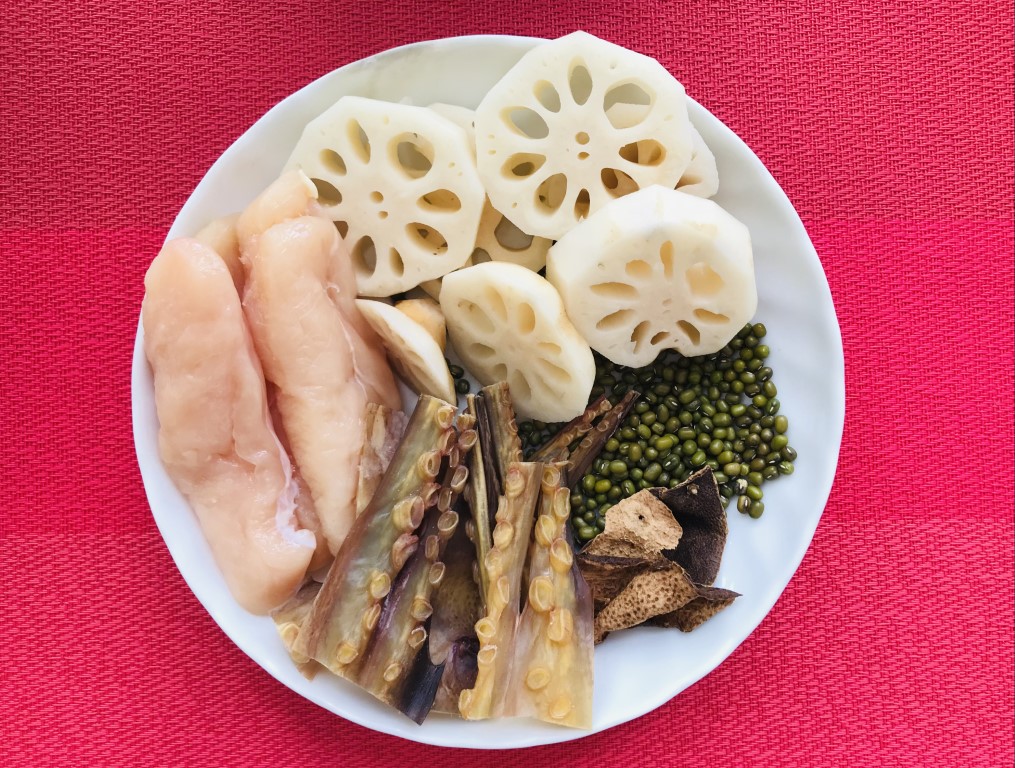 Lotus Root, Mung Bean, Dried Octopus and Chicken Soup