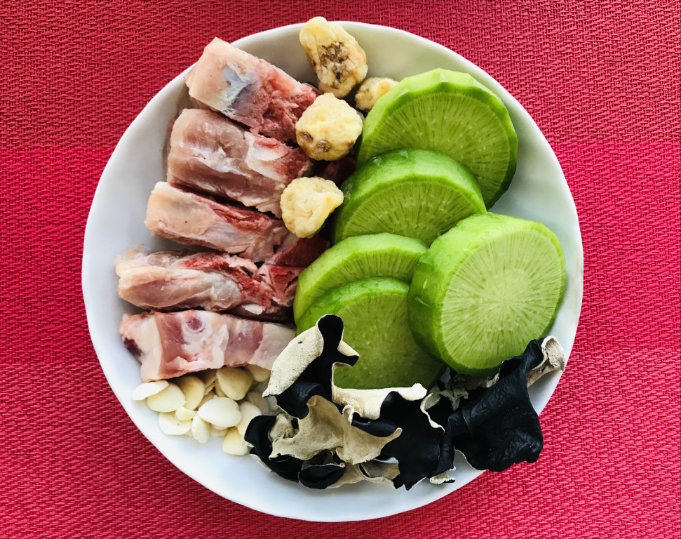 Green Radish, Black Fungus, Fig and Pork Rib Soup