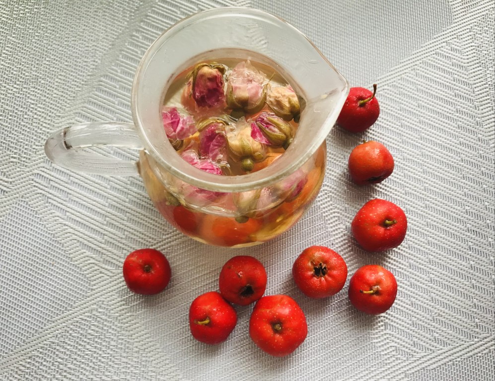 Sweet-Cherry Hawthorn and Rose Tea