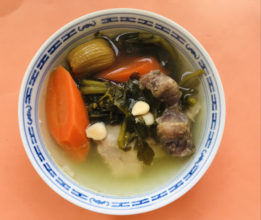 Watercress, Carrot and Duck Gizzard Pork Shin Soup