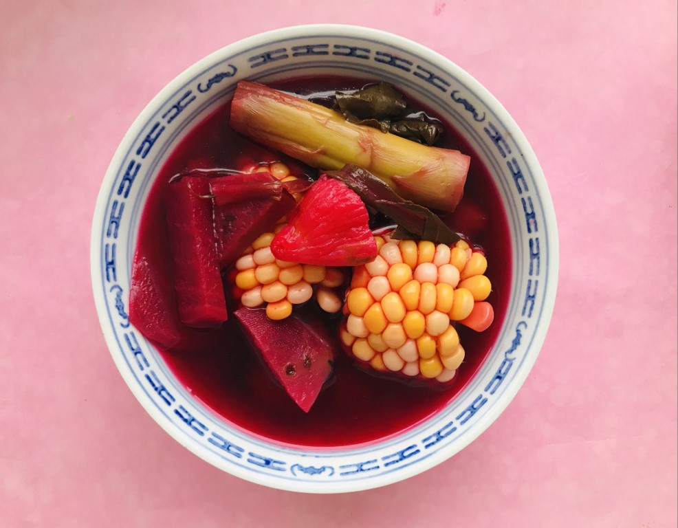 Beetroot, Asparagus and Corn Soup