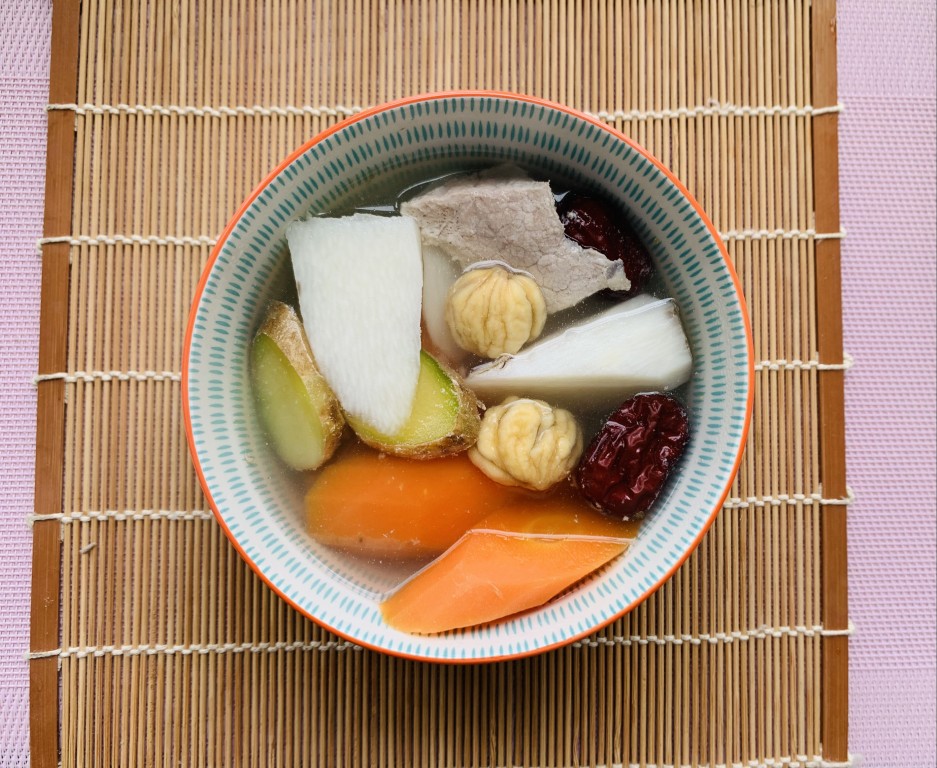 Fresh Chinese Yam, Carrot, Chestnut and Lean Pork Soup