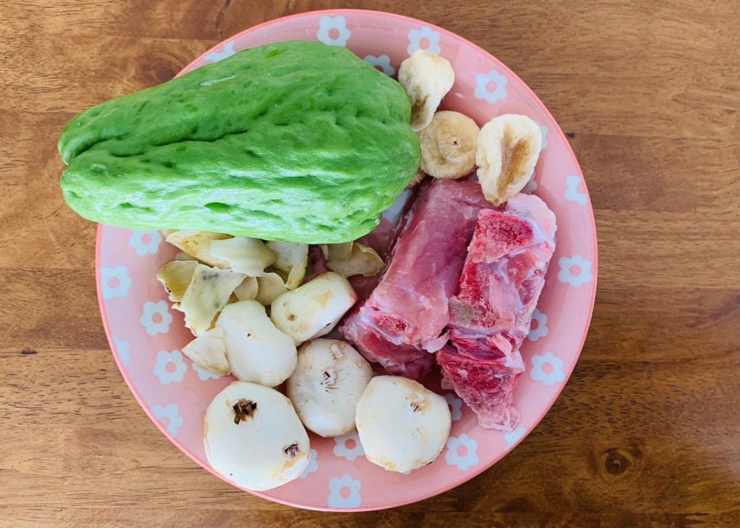 Chayote, Lily Bulb, Water Chestnut and Pork Rib Soup