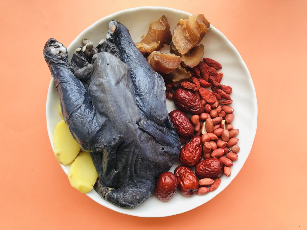 Red-Skinned Peanut, Goji, Black-Boned Chicken and Conch Soup