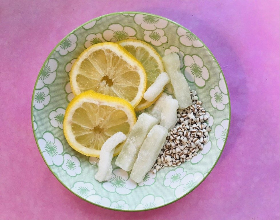 Lemon, Coix Seed and Candied Winter Melon Drink