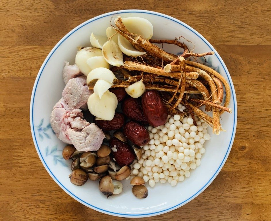 Fresh Ficus Root, Euryale Seed, Lotus Seed and Lily Bulb Pork Rib Soup