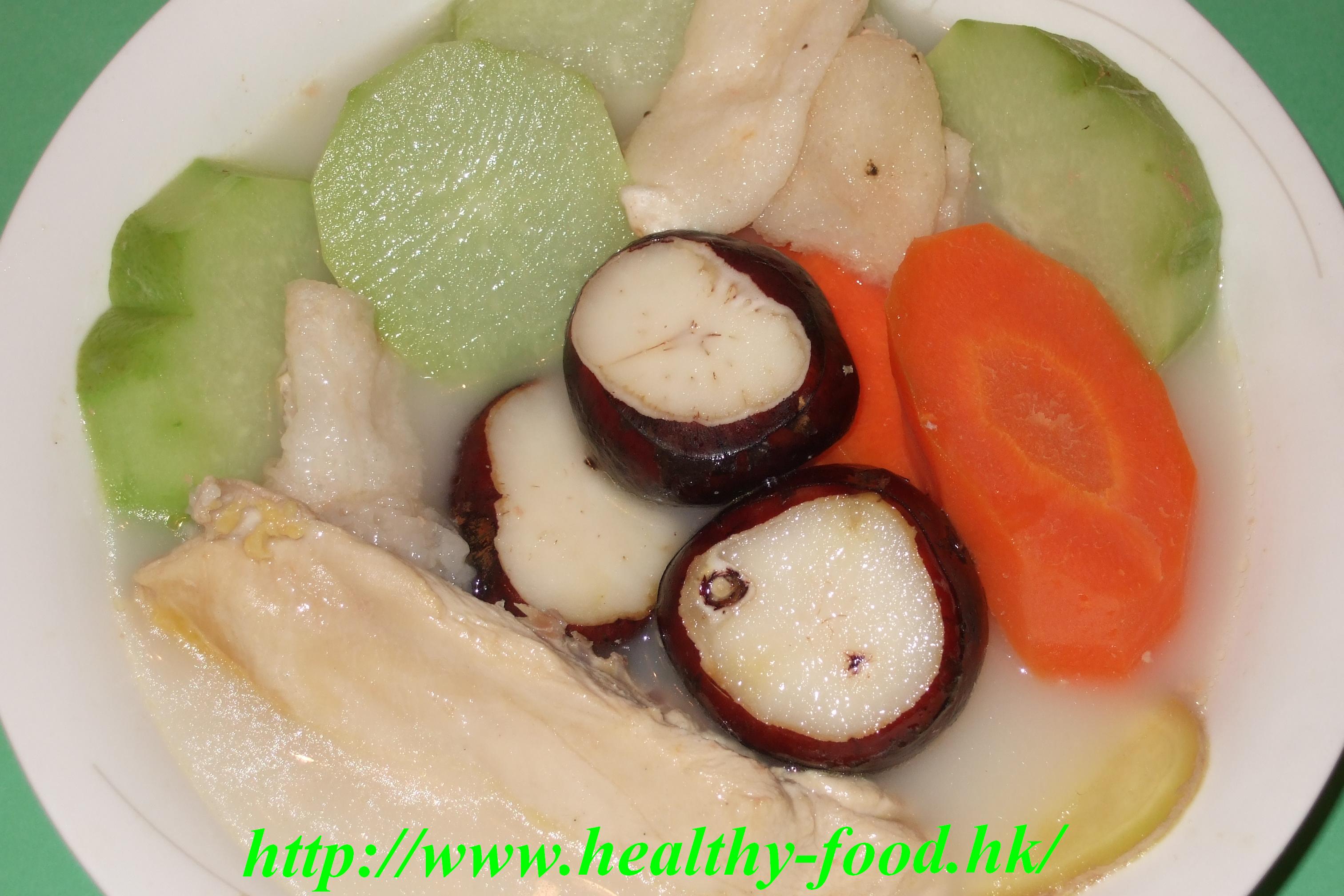 Chayote, Bamboo Fungus and Water Chestnut Soup