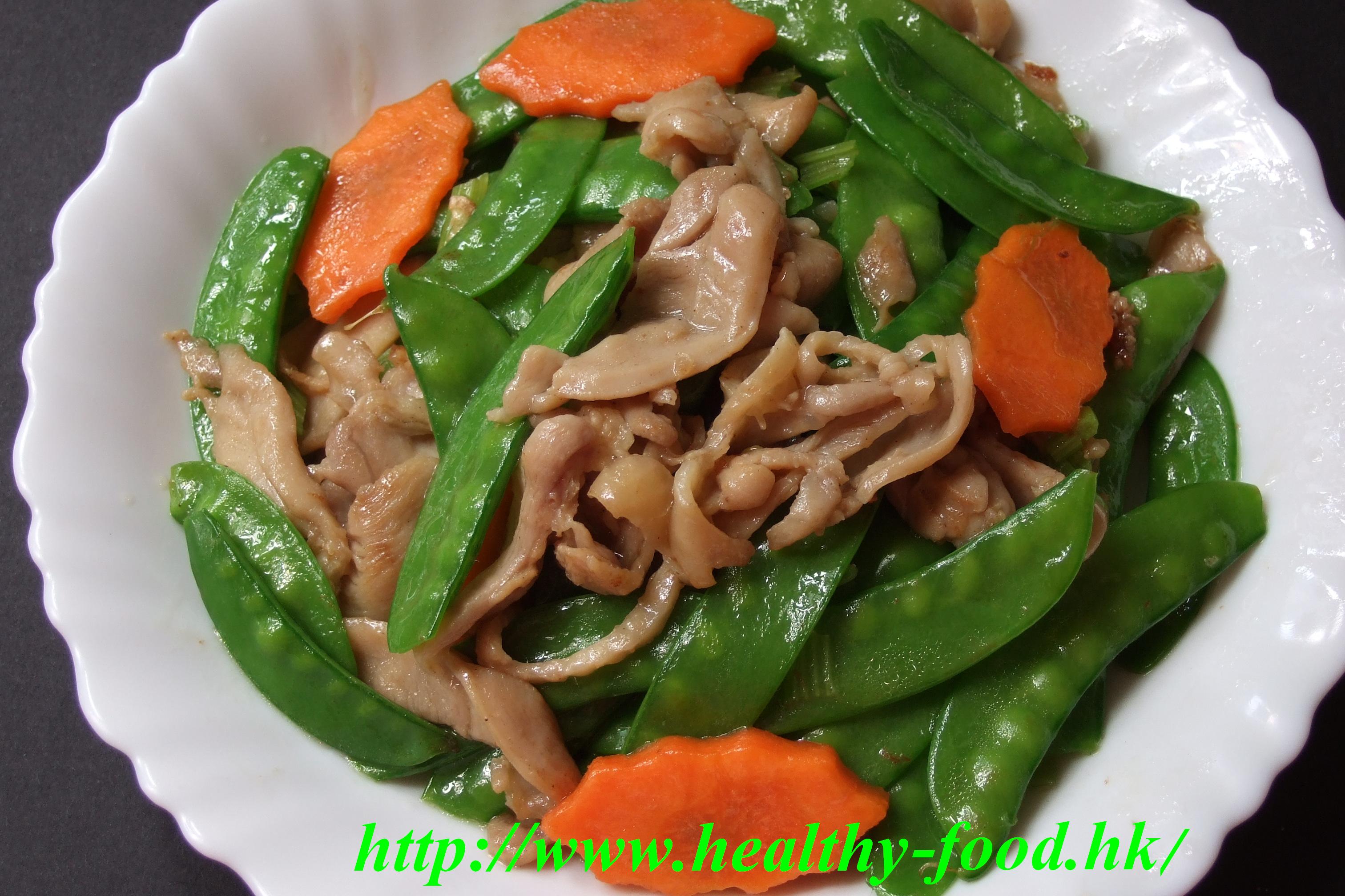 Stir-Fried Snow Peas with Chicken Slices