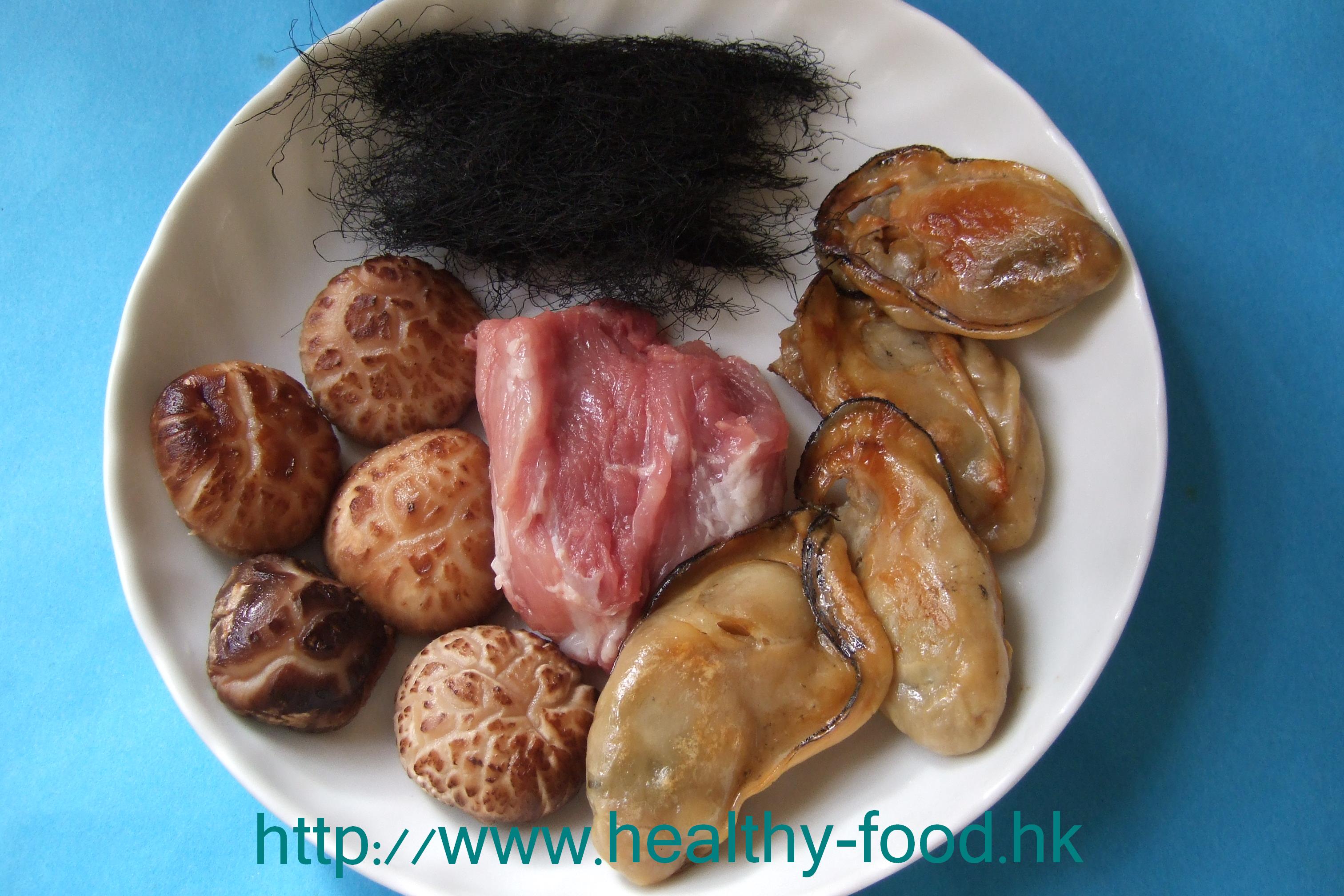 Black Moss, Dried Oyster, Shiitake and Lean Pork Soup