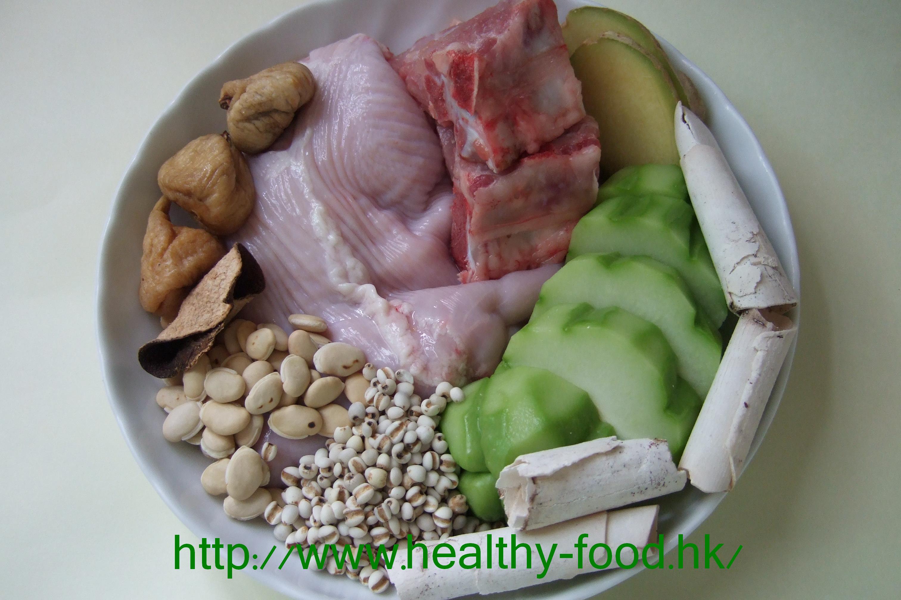 Chayote, Poria, Job's Tears and Pork Tripe Soup