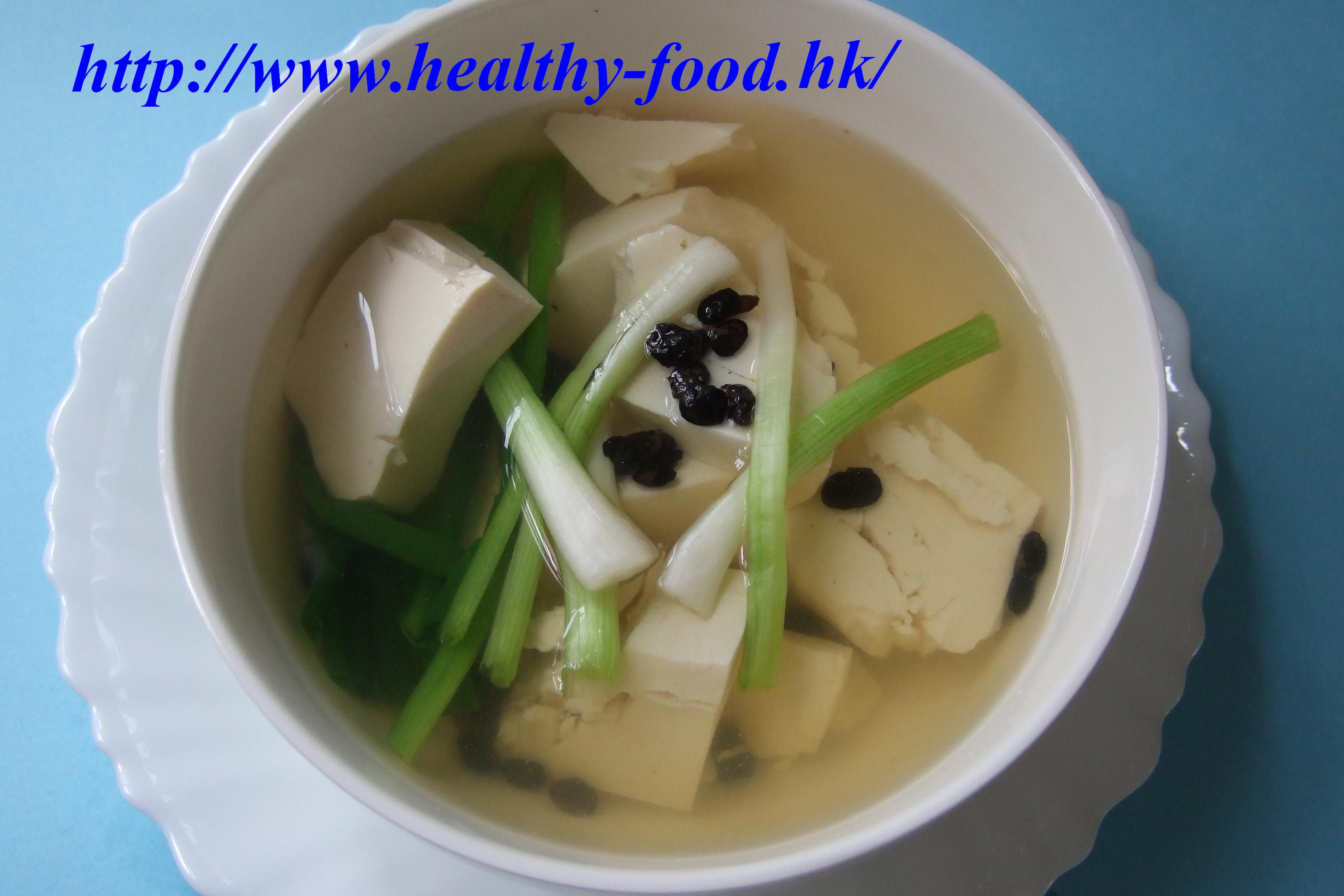 Scallion Fermented-Bean Tofu Soup (cong chi dou fu tang)