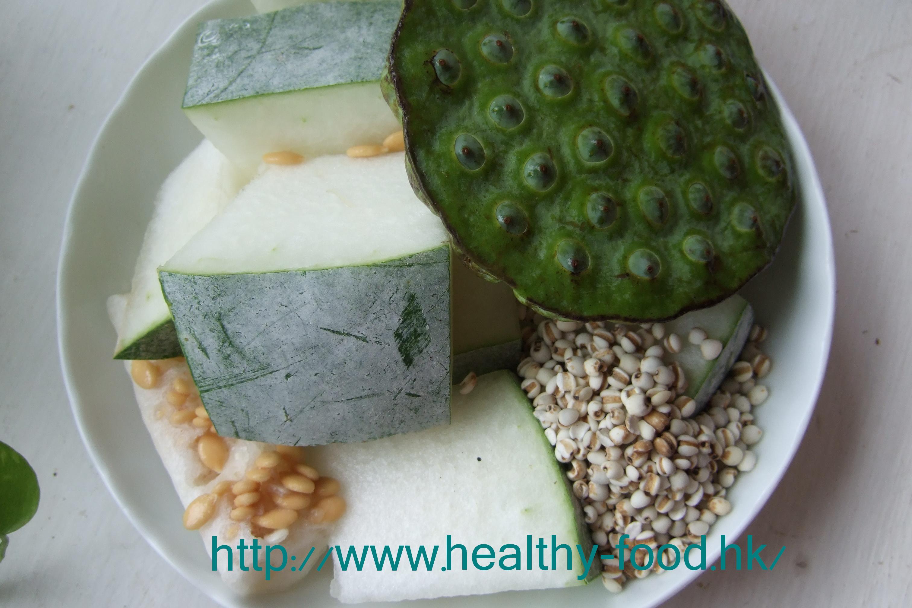 Fresh Lotus Pod, Winter Melon and Job's Tears Soup
