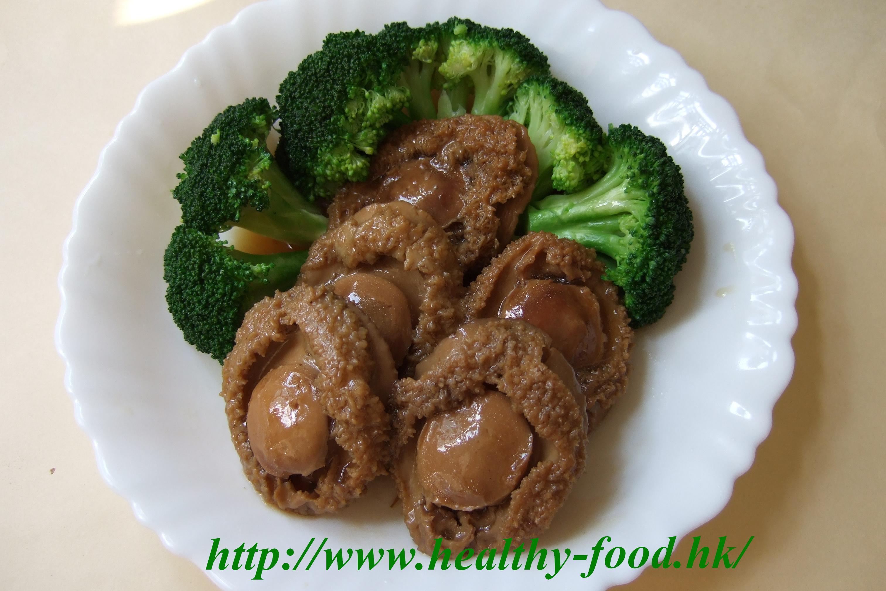Broccoli and Oyster Sauce Braised Abalone