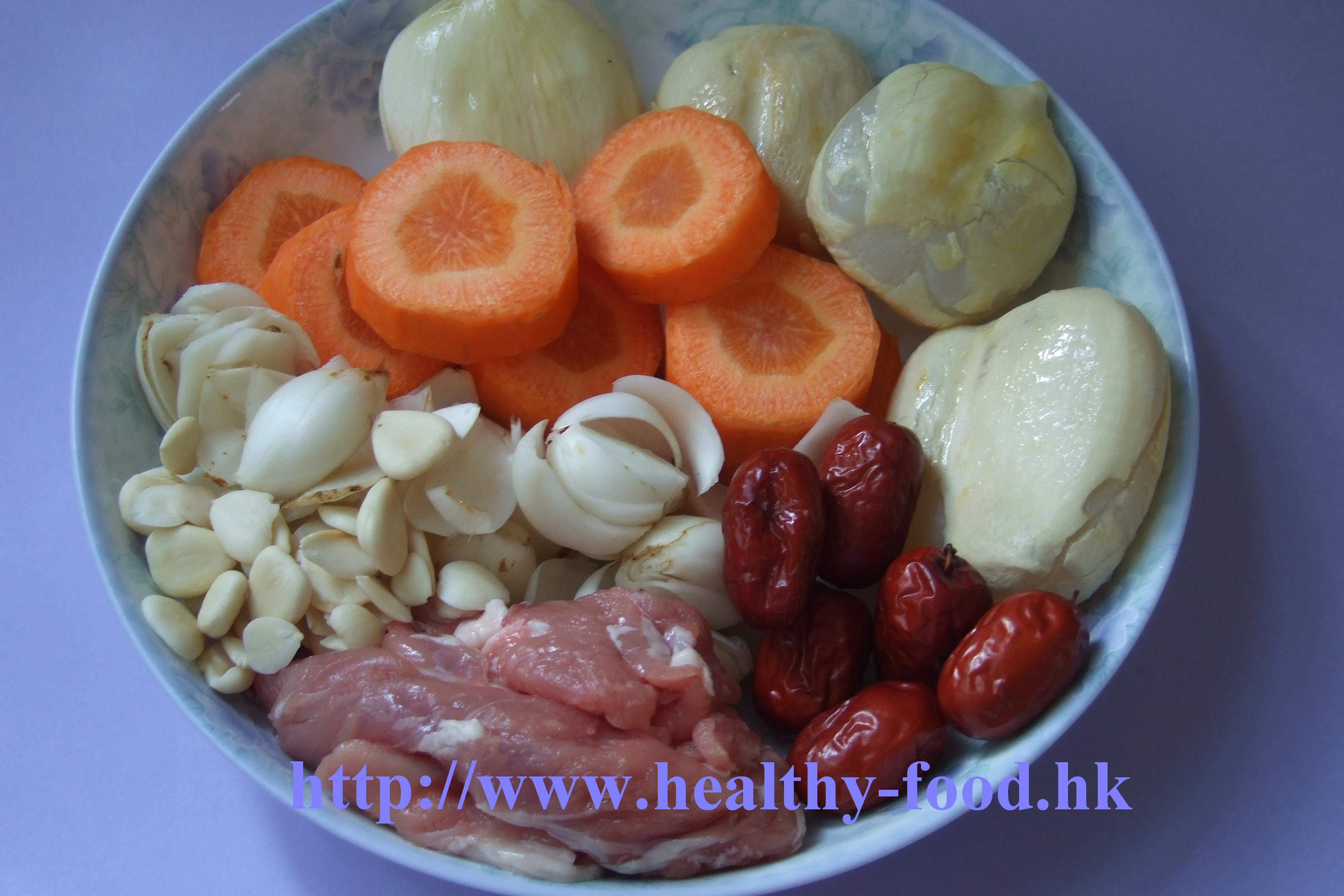 Palm Fruit (Southeast Asian Coconut), Lily Bulb and Carrot Lean Pork Soup