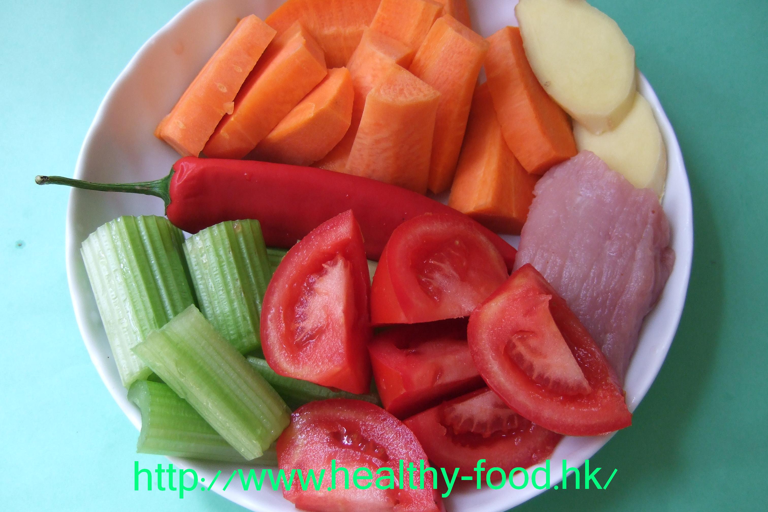 Celery, Tomato, Carrot and Chili Soup