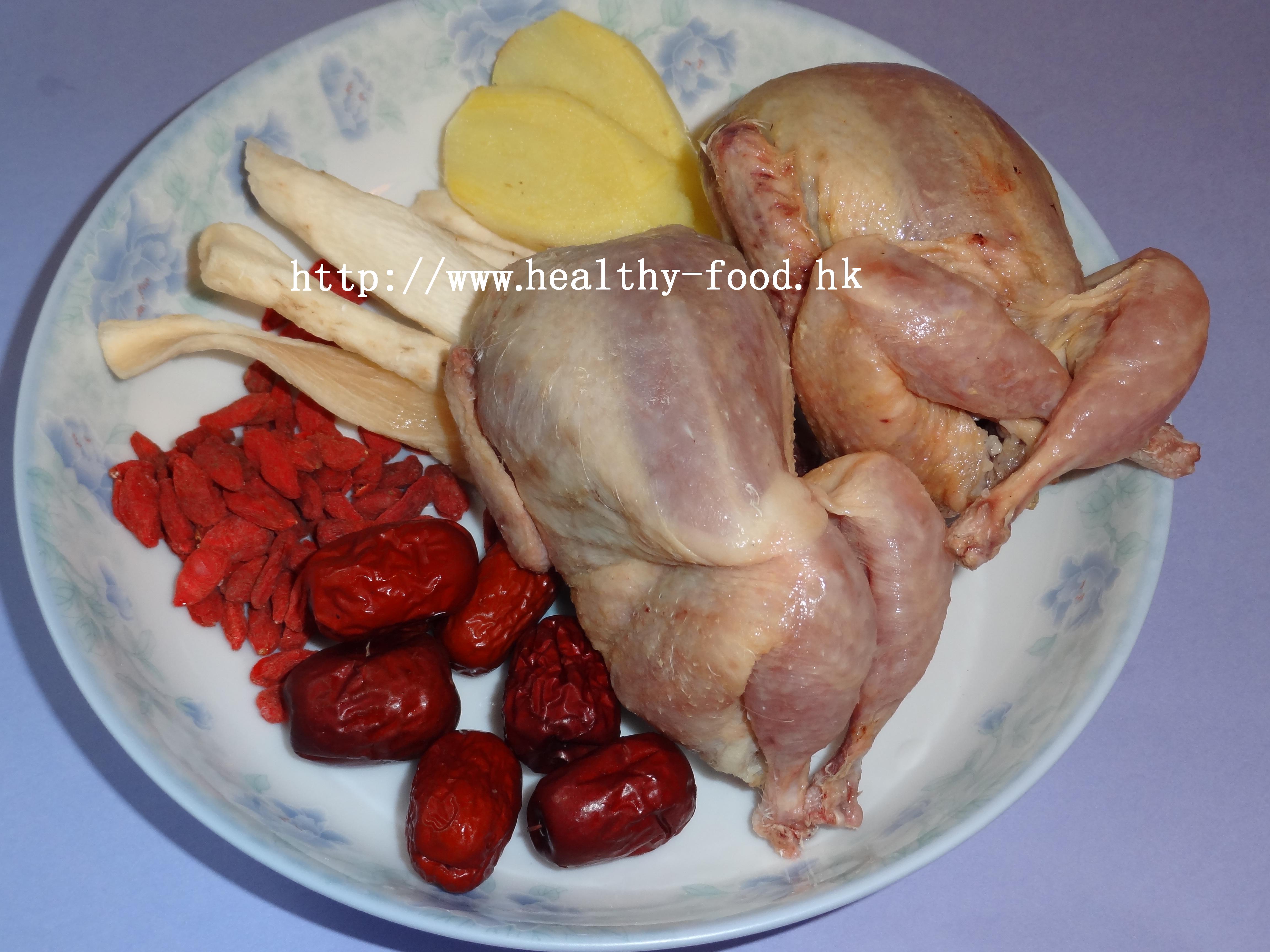 Quail Soup with Chinese Yam, Goji, and Red Dates