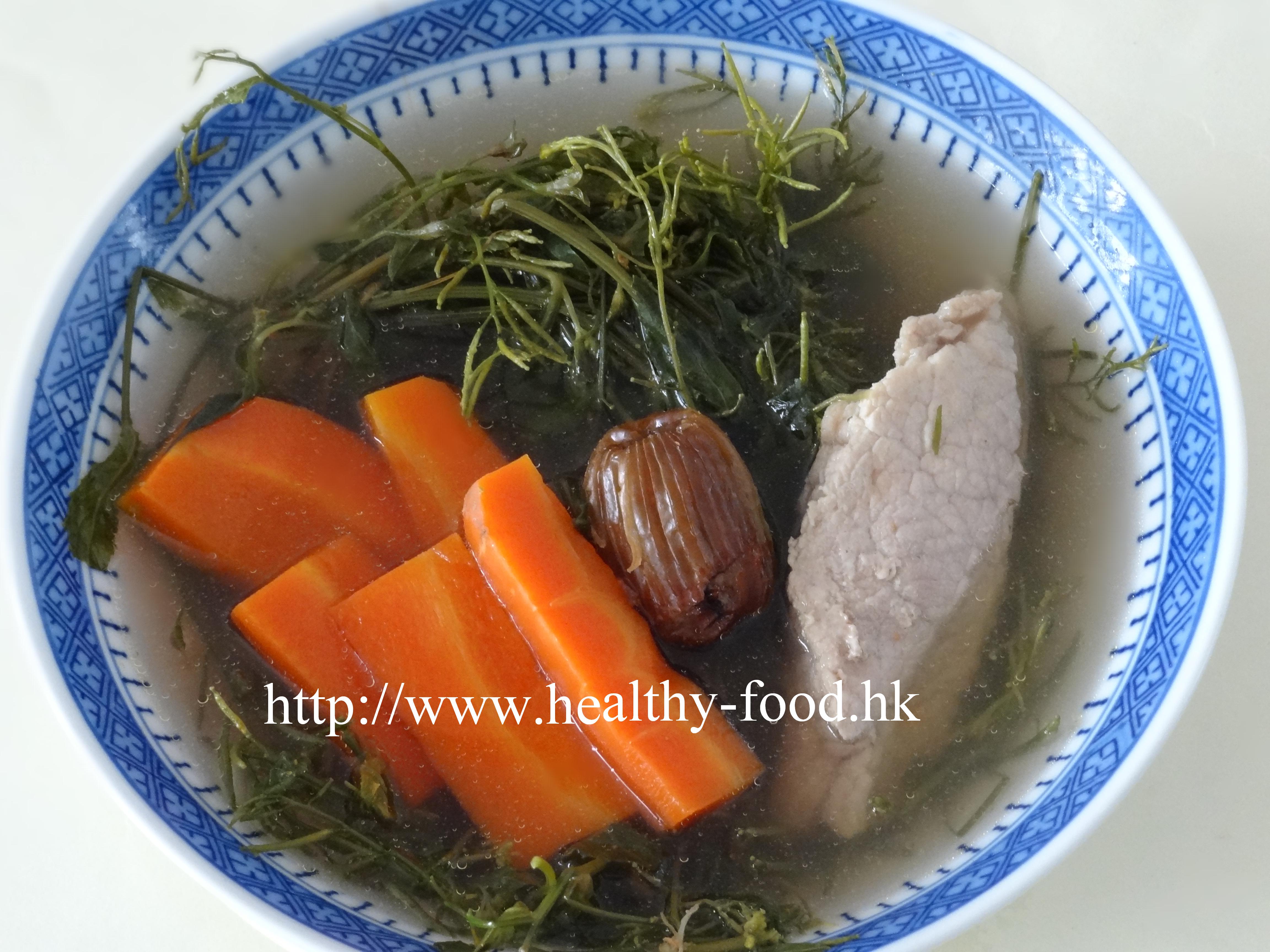 Wild Kudzu Leaf, Carrot and Lean Pork Soup