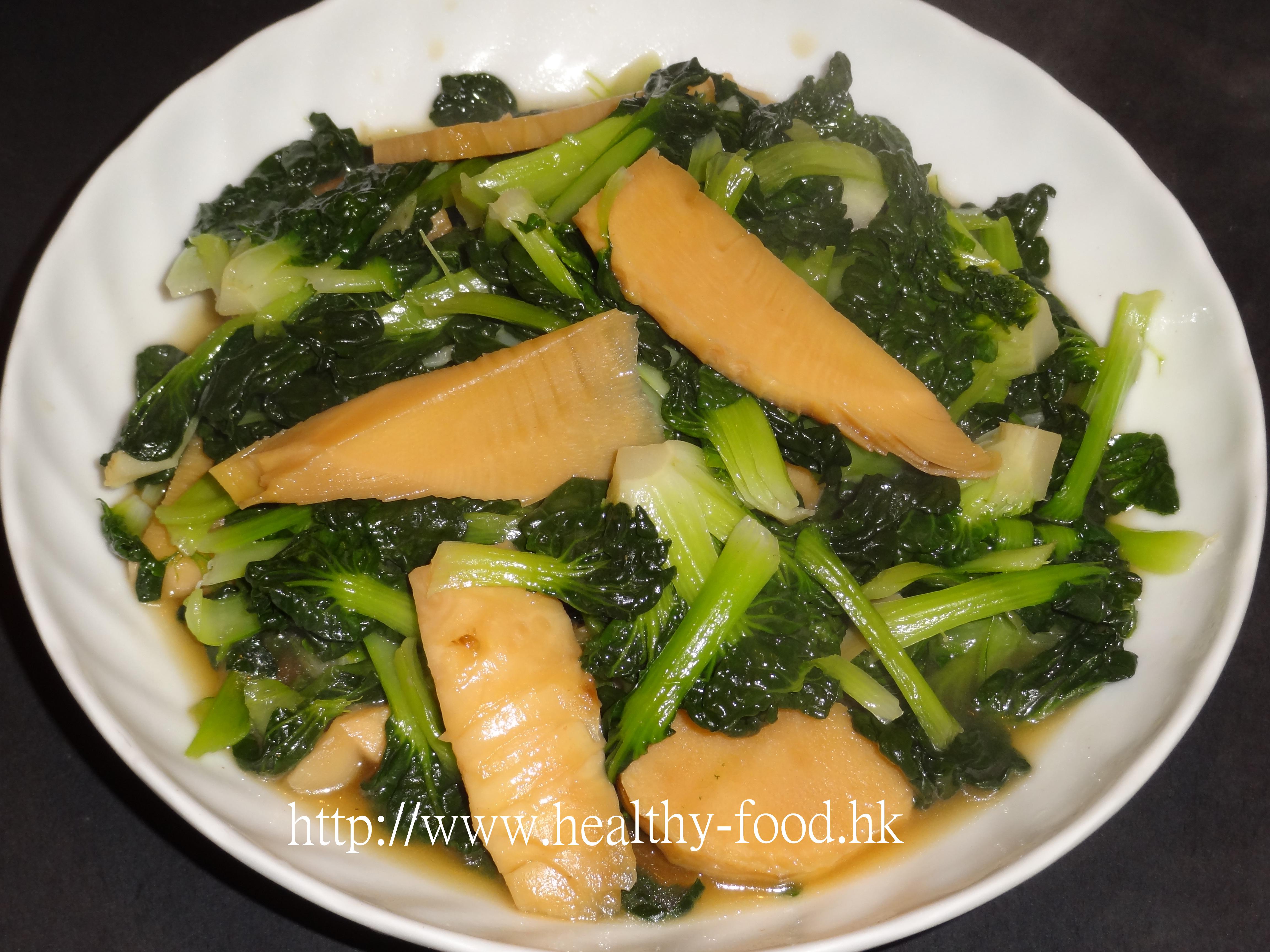 Tatsoi and Winter Bamboo Shoot Stir-Fry