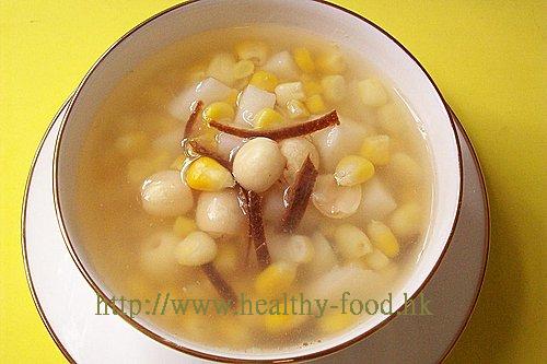 Fresh Chinese Yam, Lotus Seed and Corn Sweet Soup