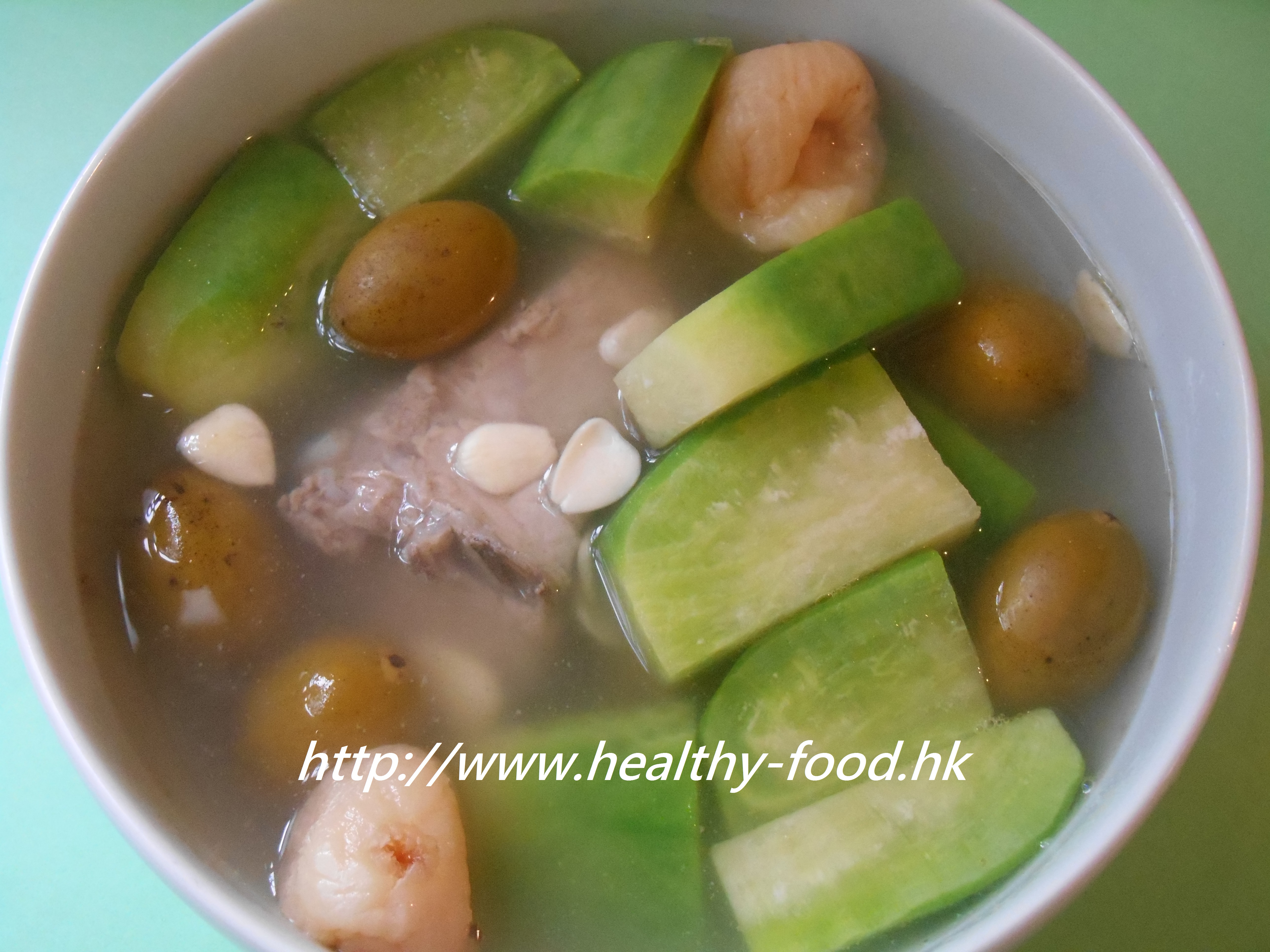 Green Olive, Green Radish, Almond and Fig Soup