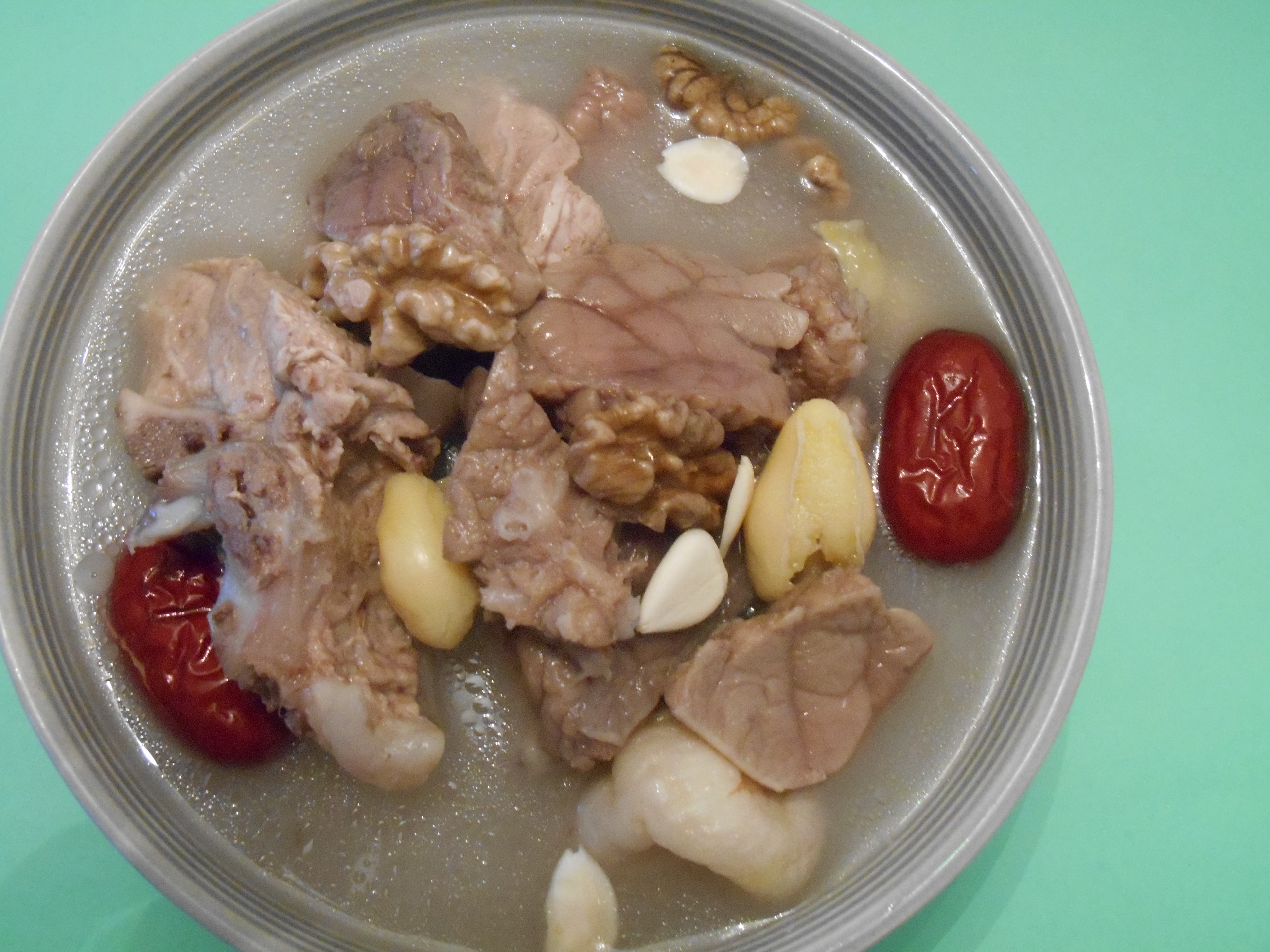 Ginkgo Nut, Walnut, Almond and Pork Lung Soup