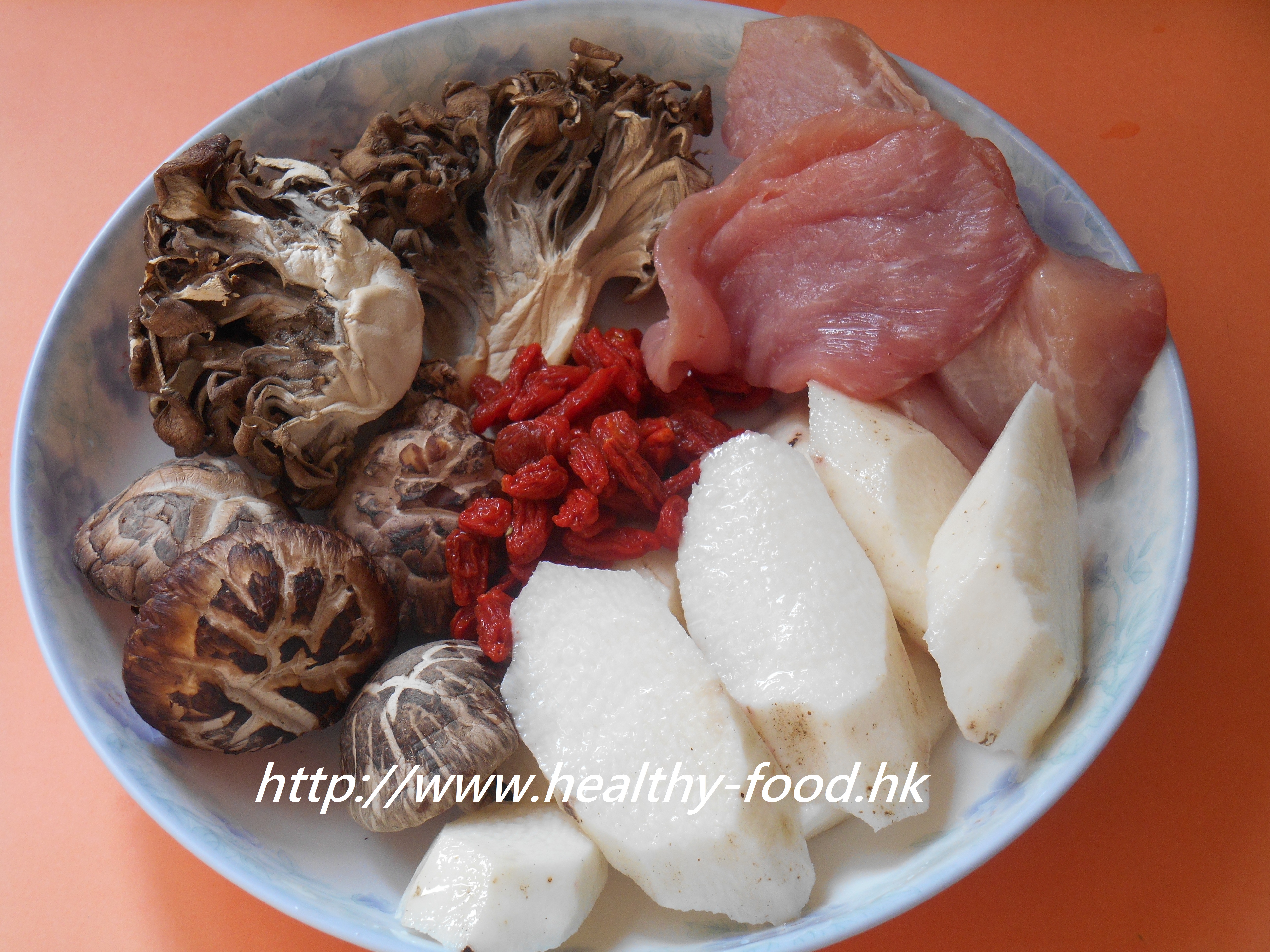 Maitake Mushroom, Shiitake, Fresh Yam & Goji Pork Soup
