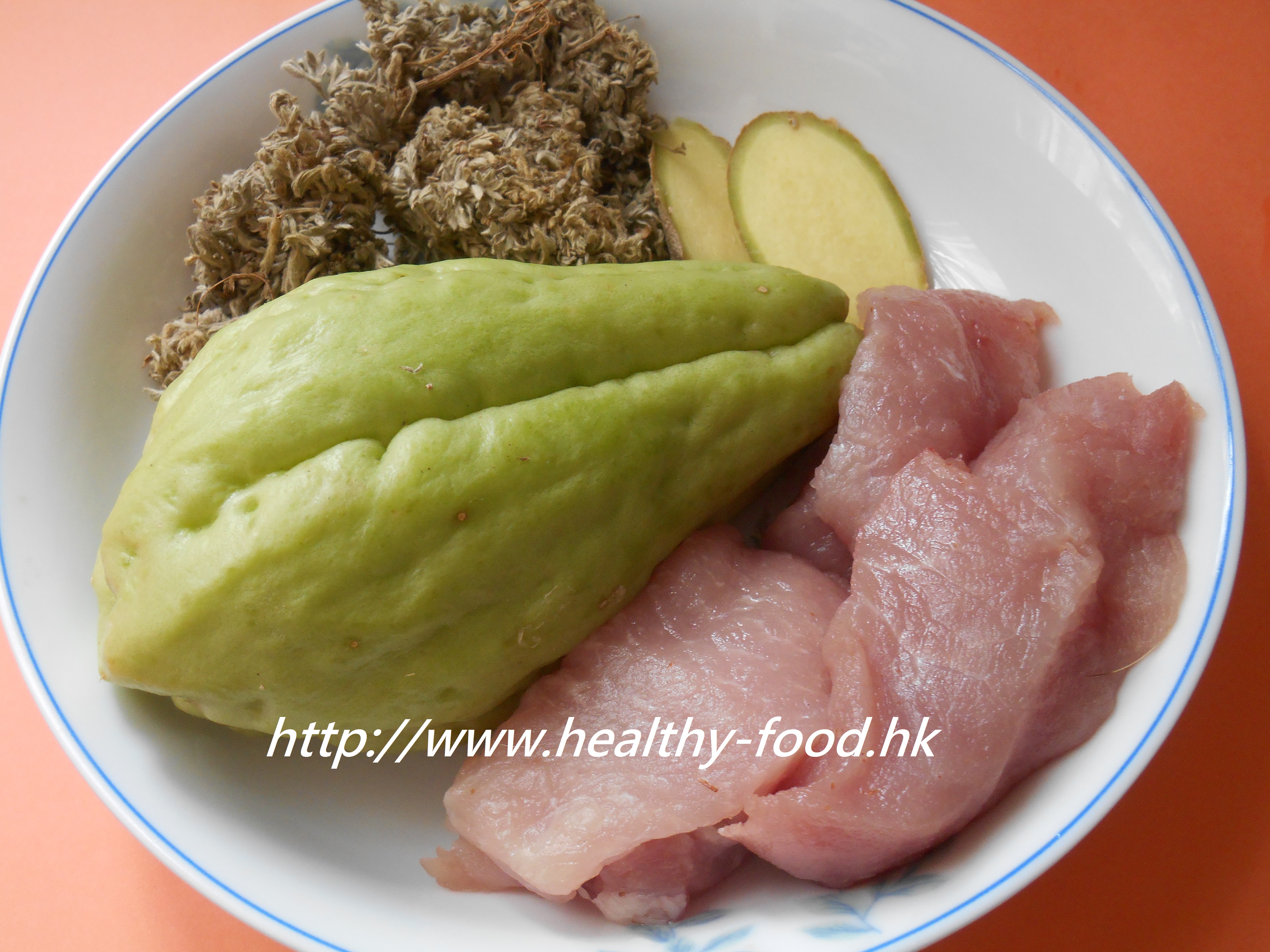 Wormwood Herb, Chayote and Pork Soup