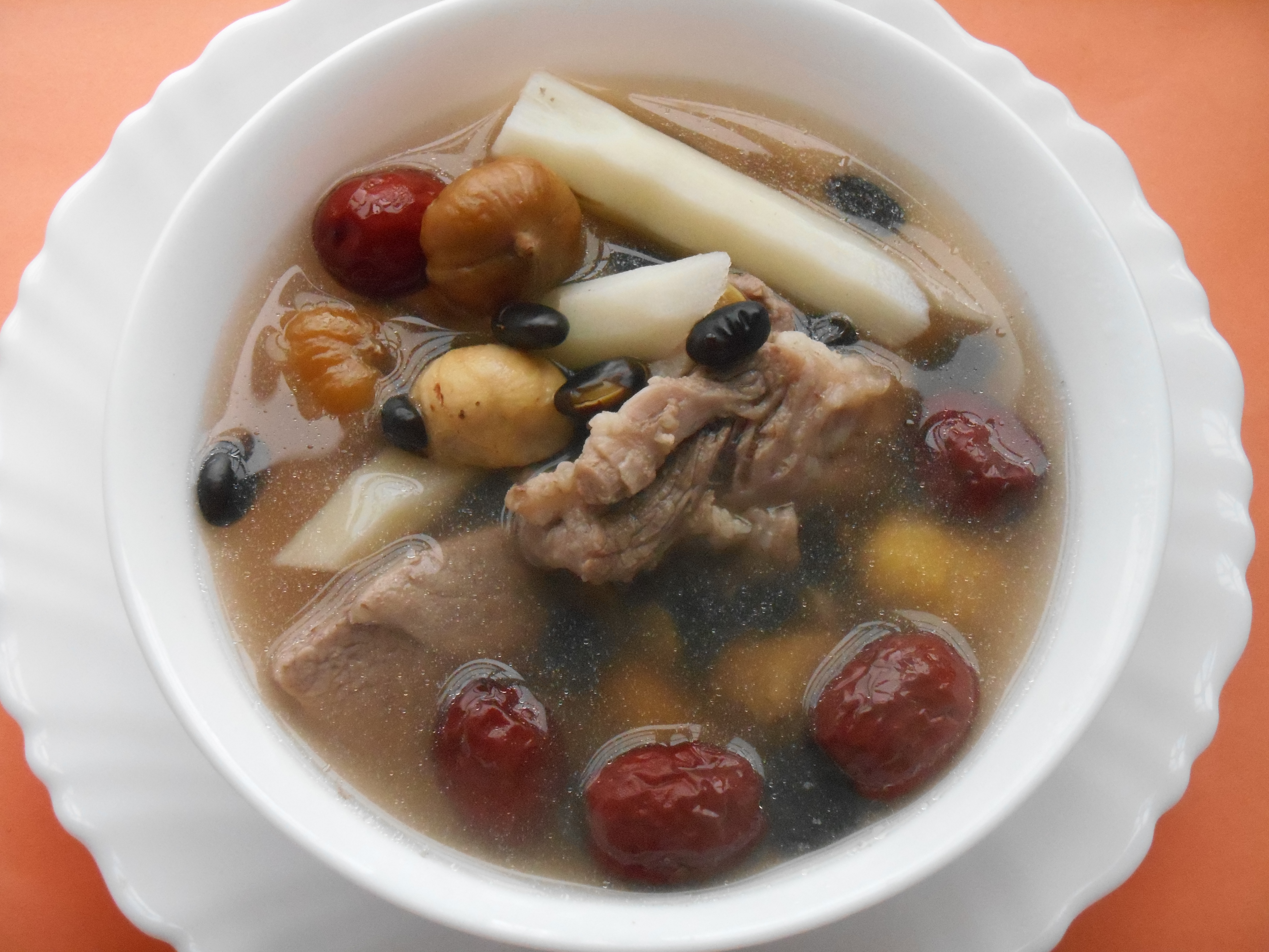 Fresh Yam, Chestnut and Black Bean Pork Shin Soup