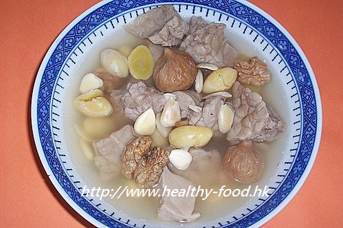 Walnut, Ginkgo Nut, and Pork Lung Soup