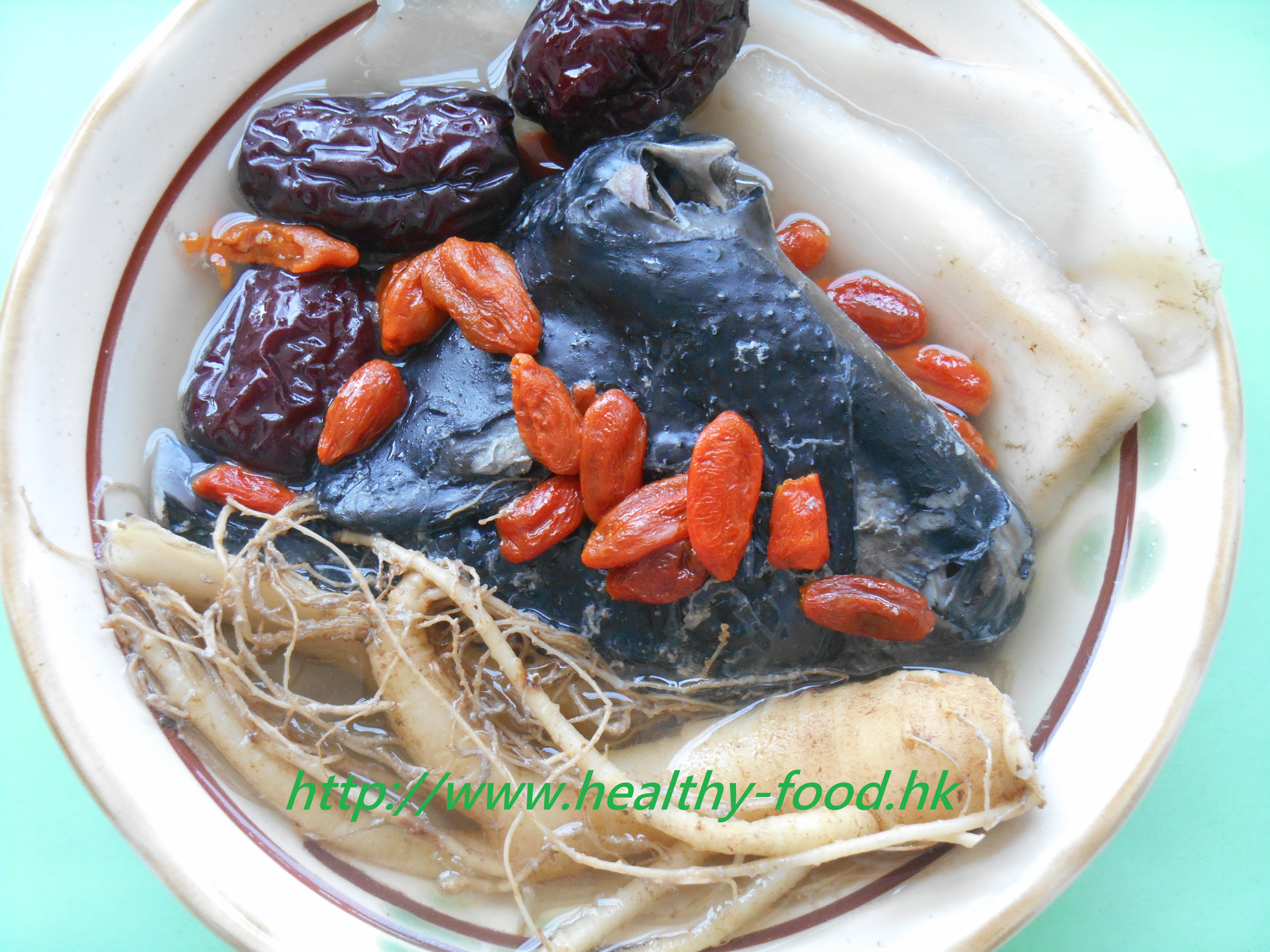 Fresh Ginseng, Chinese Yam and Goji Stewed Silkie Chicken