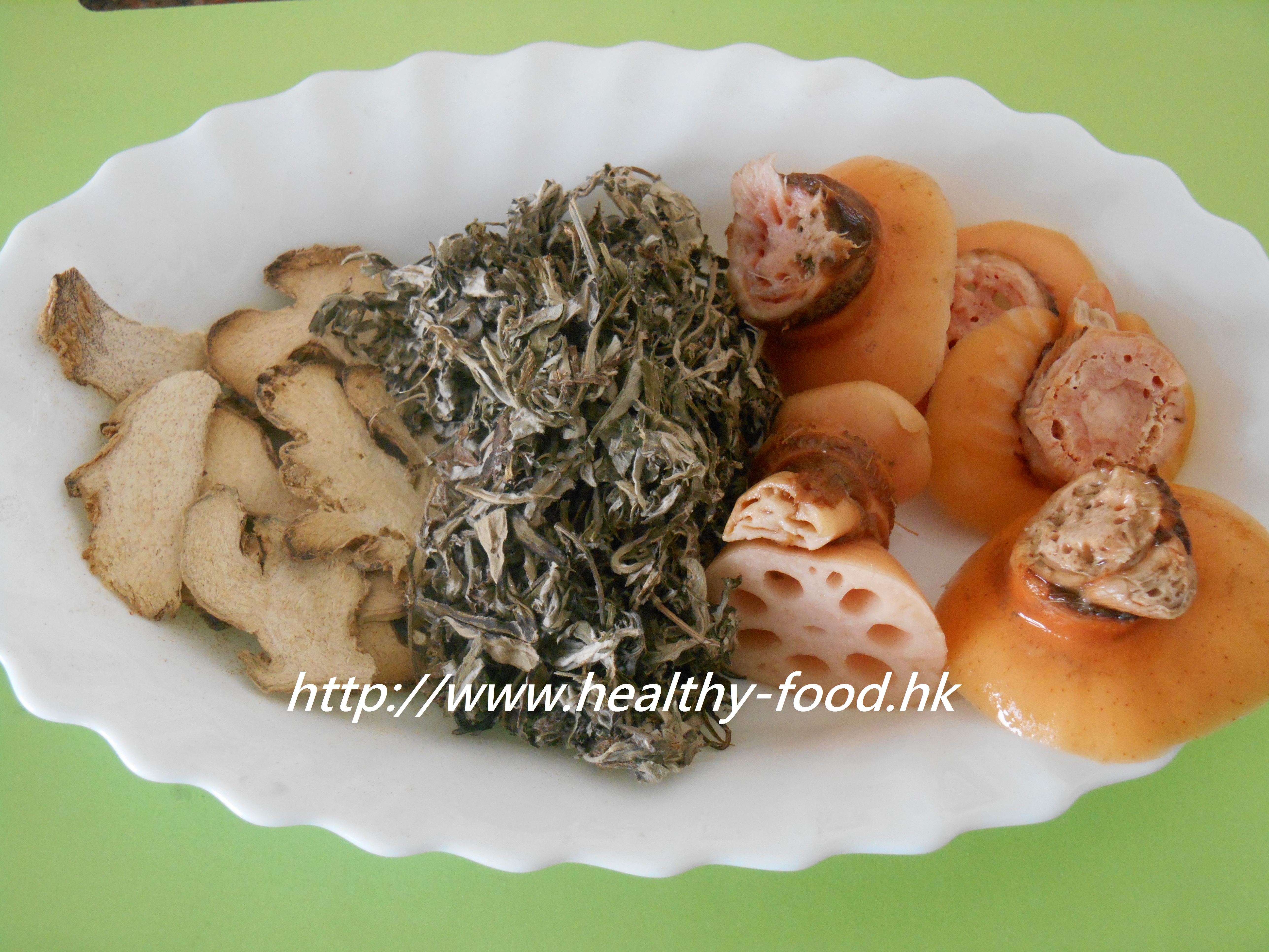 Lotus Node, Mugwort and Dried Ginger Tea (Lian Ou Jie Ai Ye Cha)