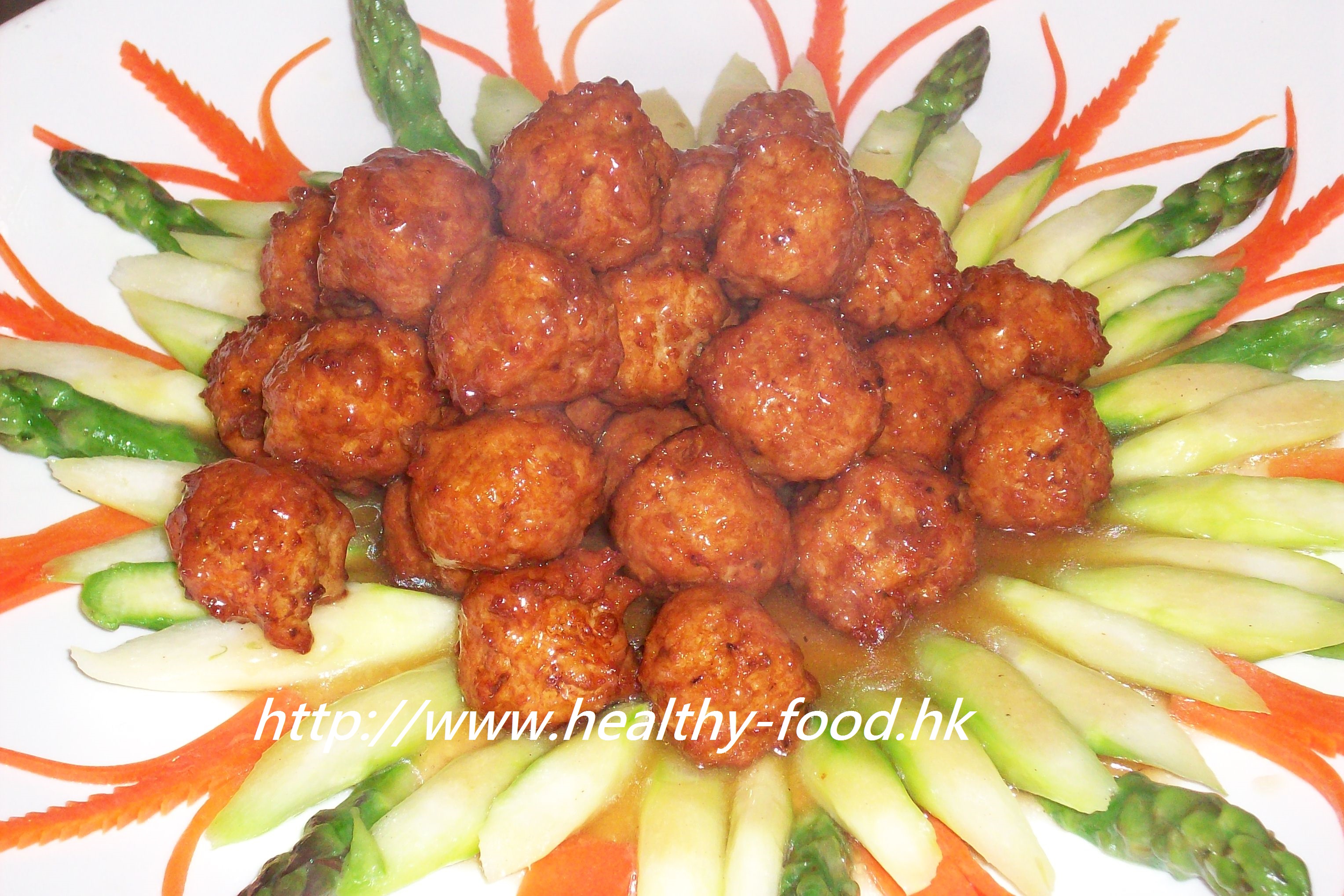 Asparagus and Chen Pi Pork Meatballs