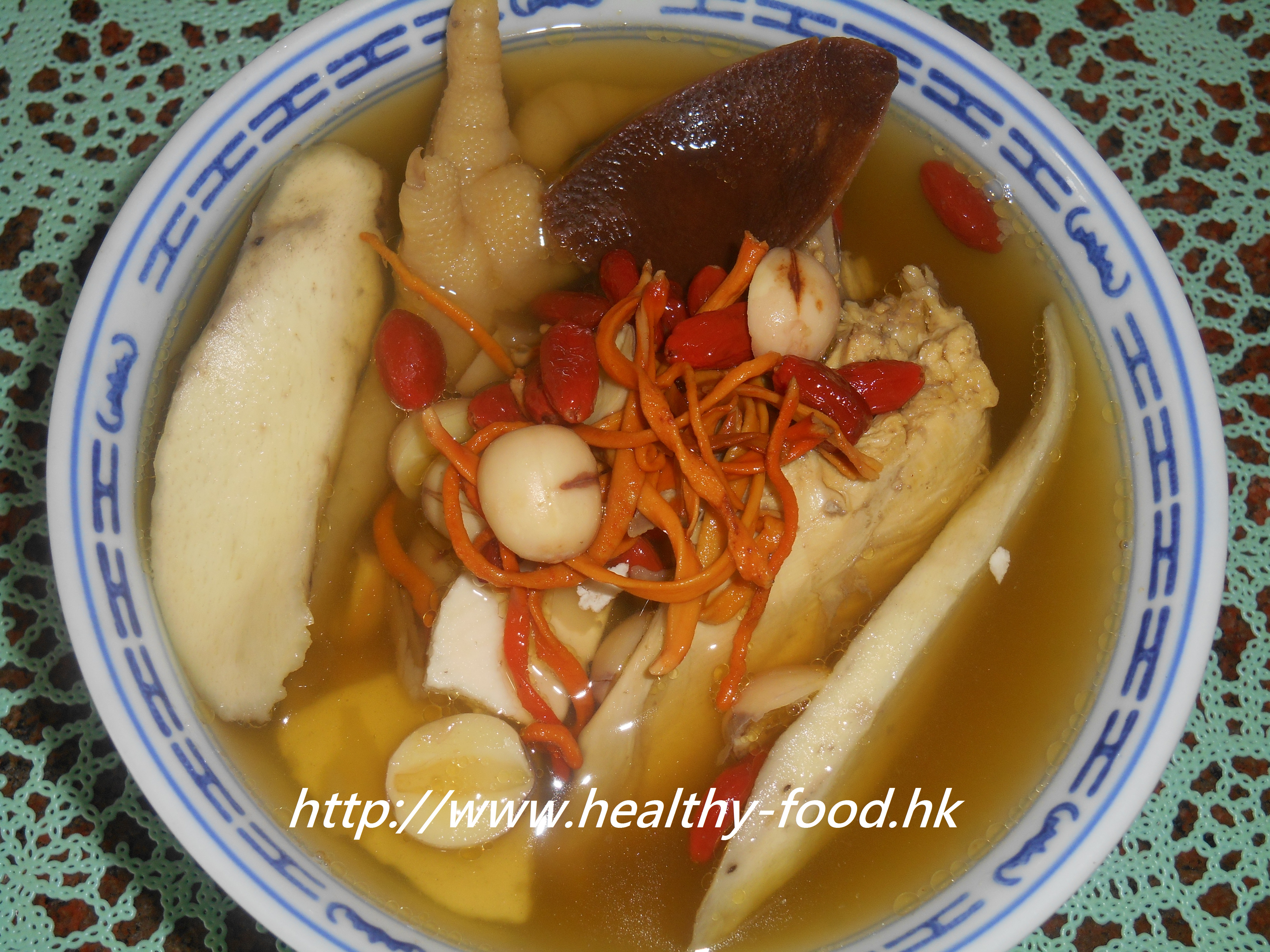 Cordyceps Flower, Chinese Yam, Lotus Seed & Goji Berry Chicken Soup
