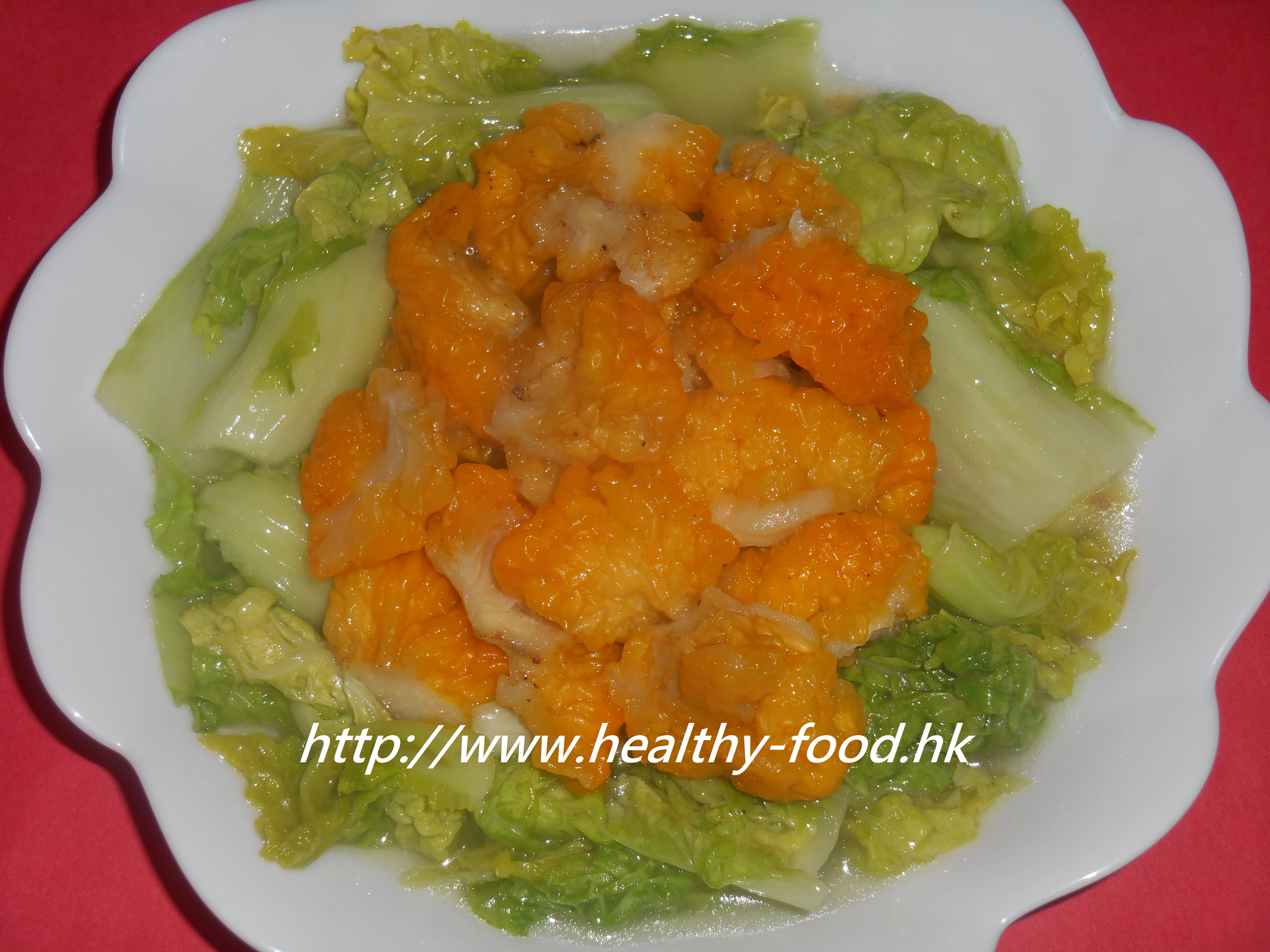 Braised Napa Cabbage with Yellow Fungus (Shao Cai Men Huang Er)