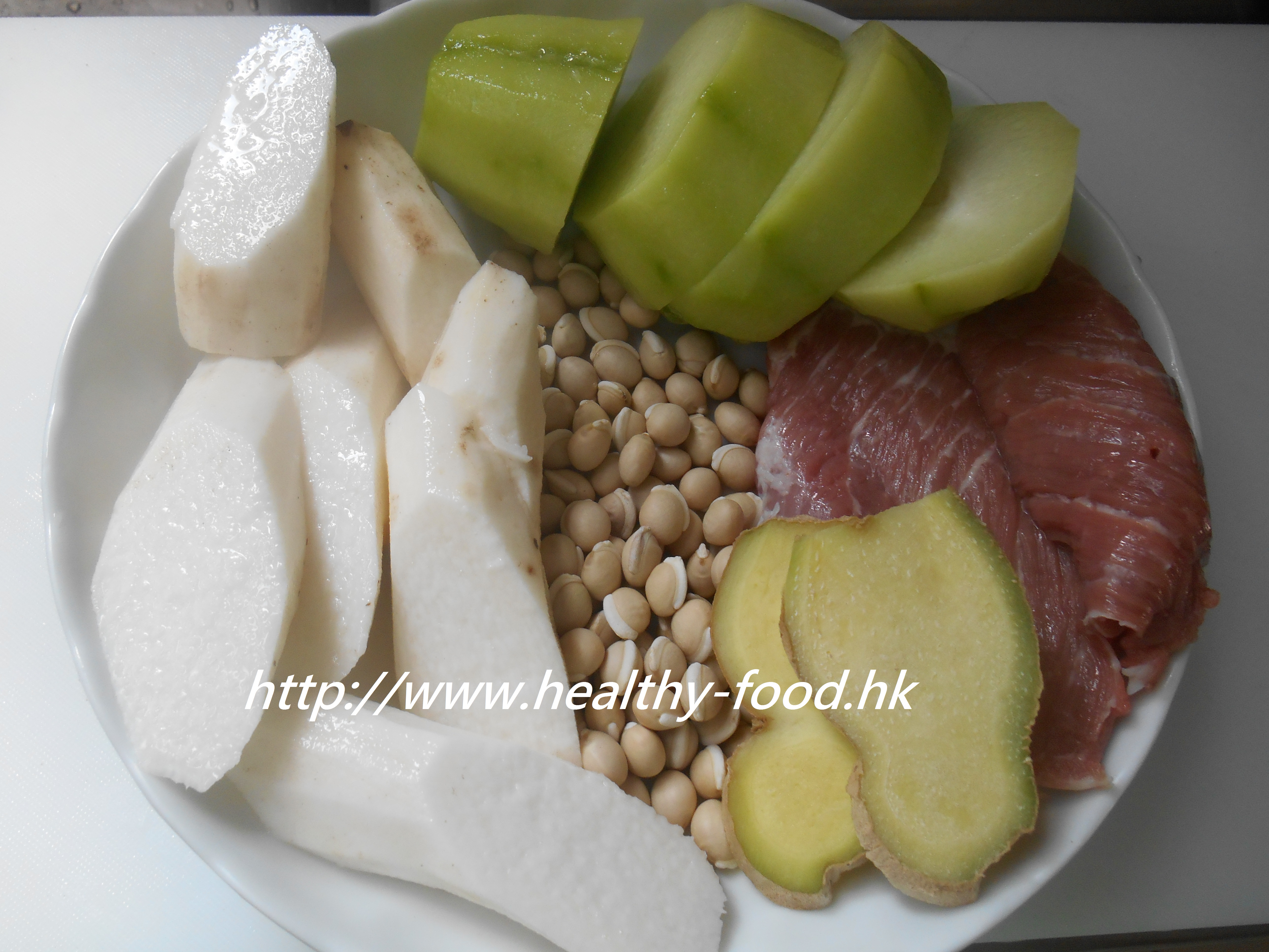 Chayote, Fresh Chinese Yam and Hyacinth Bean Pork Soup