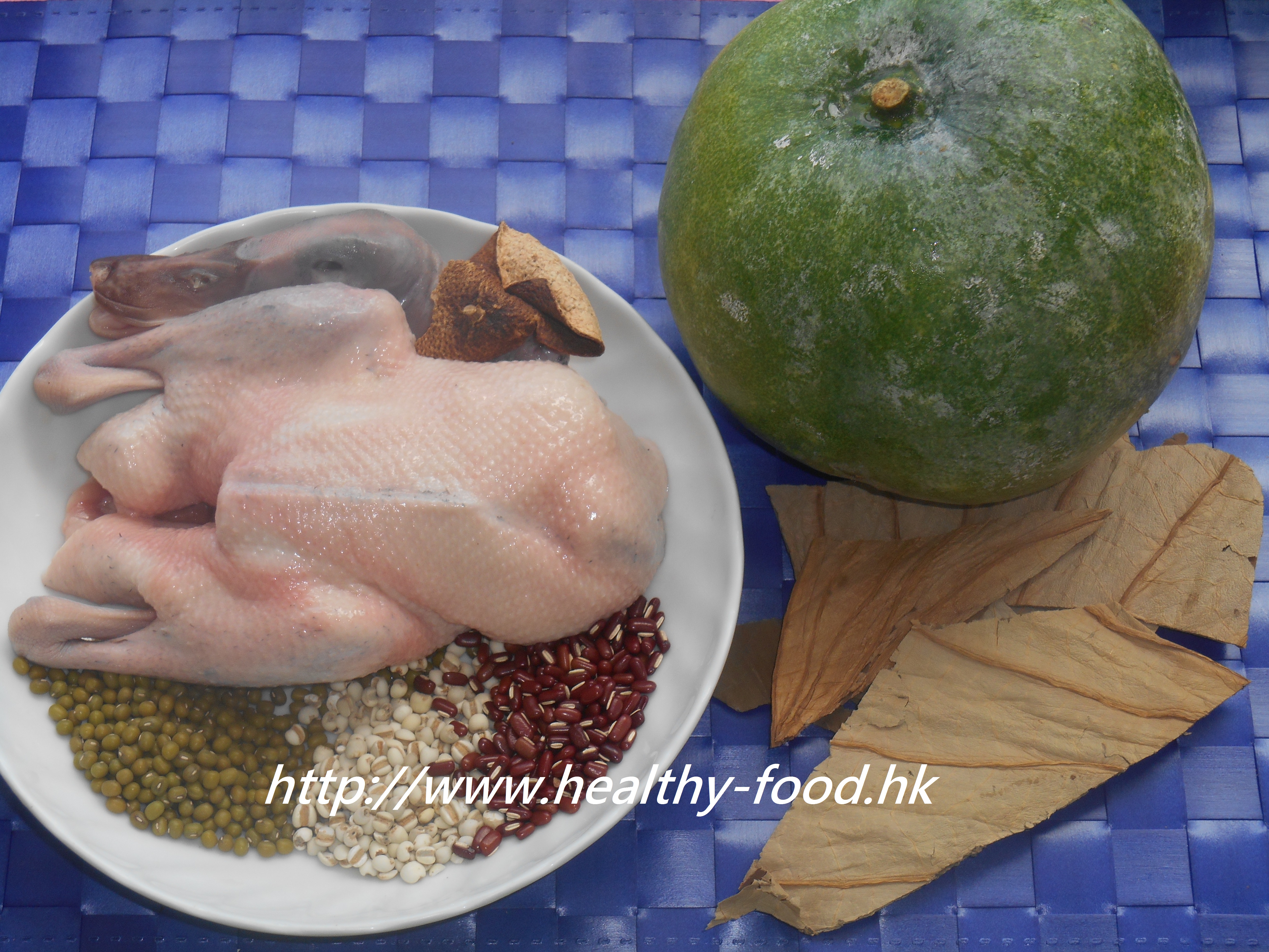 Winter Melon, Lotus Leaf and Duck Soup with Three Beans
