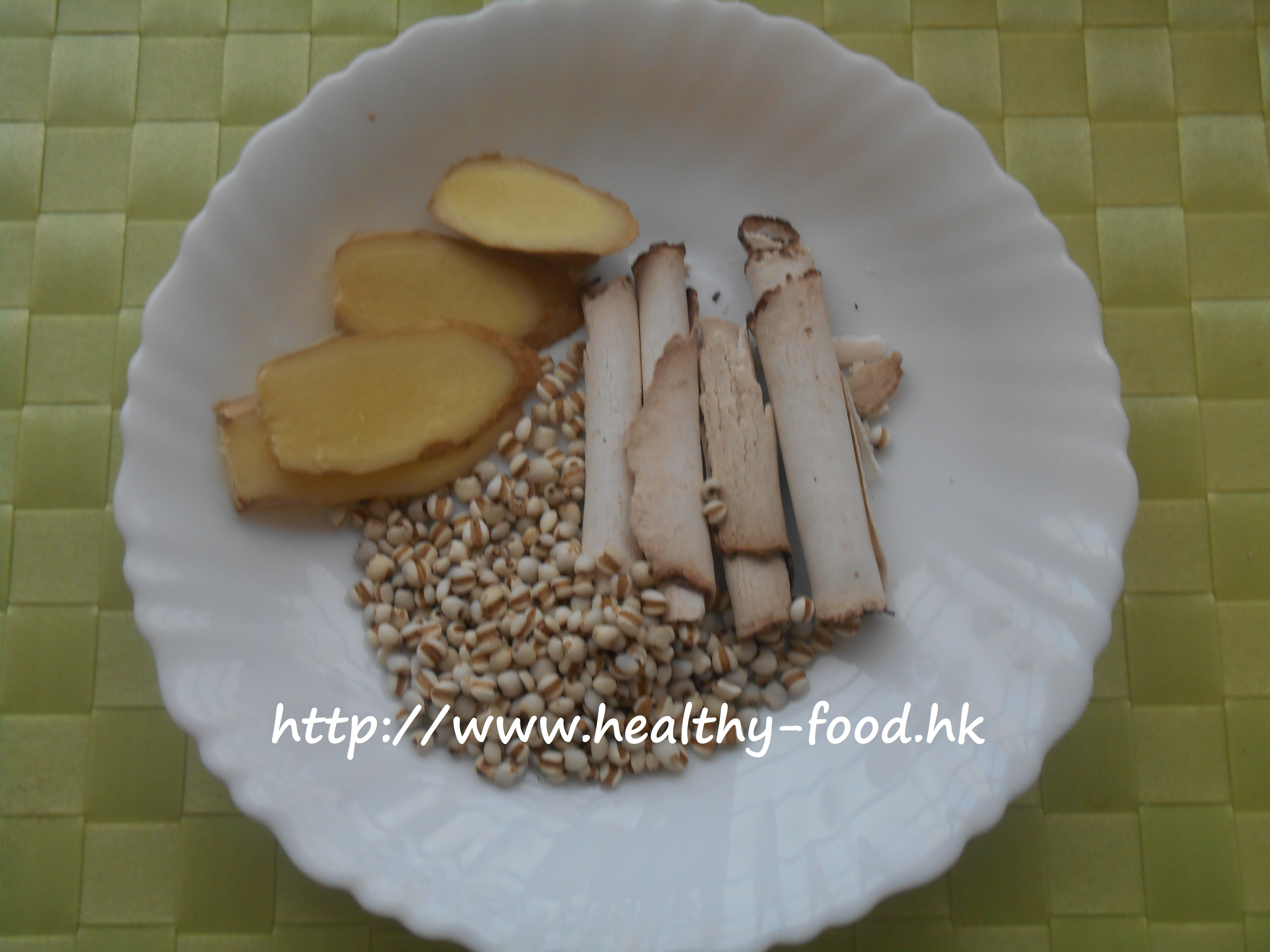 Poria Cocos, Job's Tears, and Fresh Ginger Tea