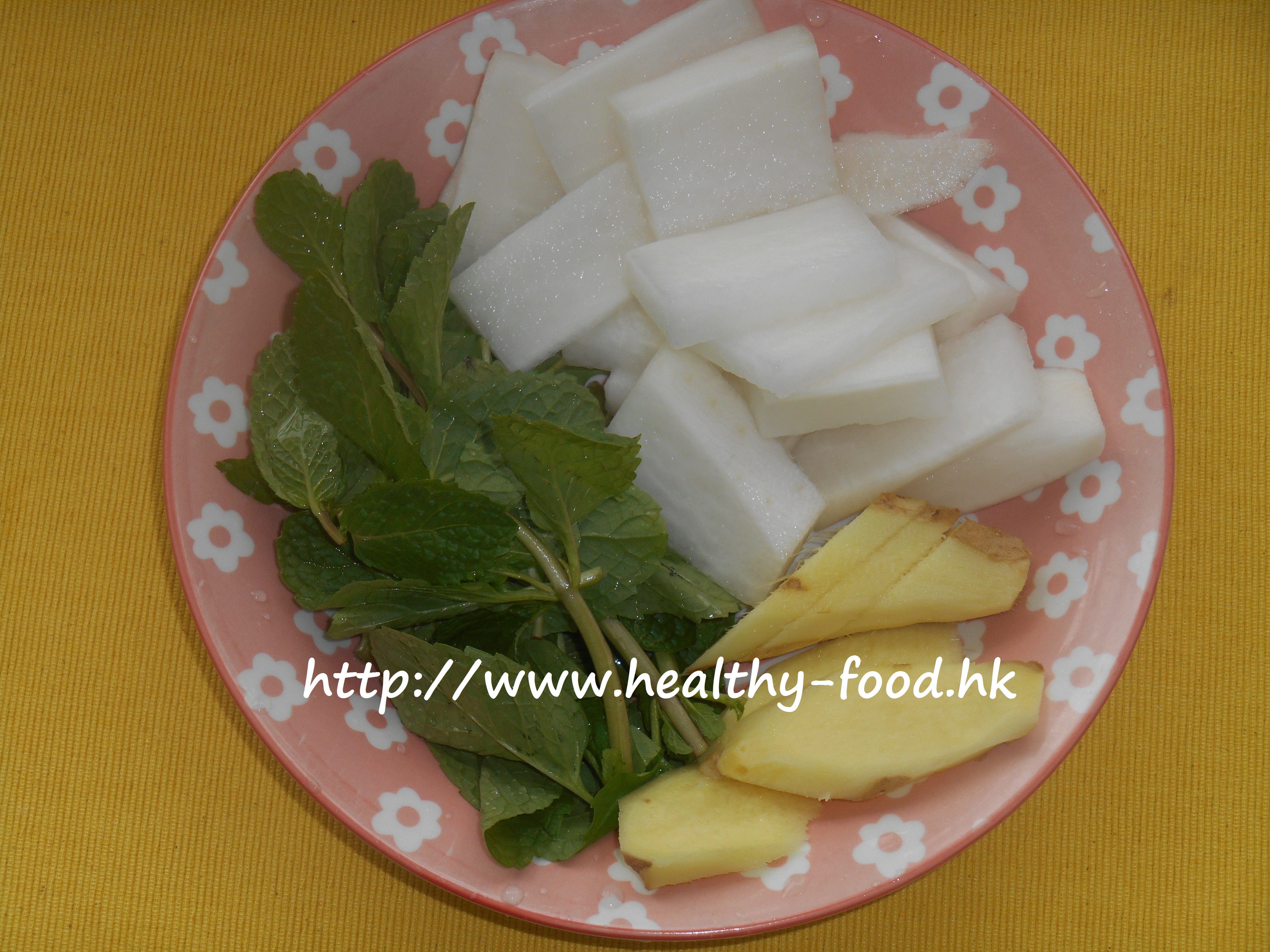 Ginger, White Radish, and Spearmint Soup