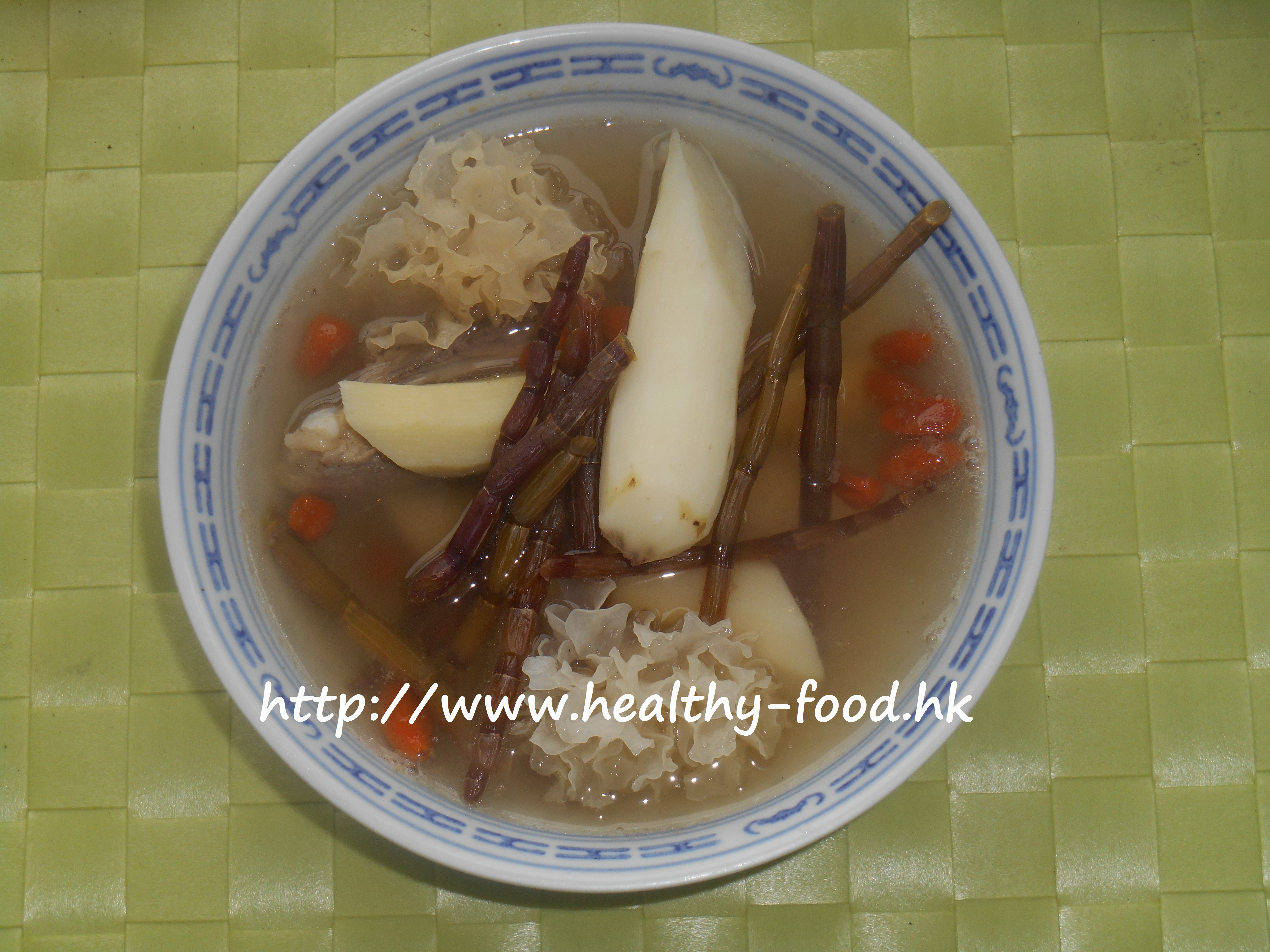 Fresh Chinese Yam, Fresh Dendrobium, Snow Fungus and Pork Rib Soup
