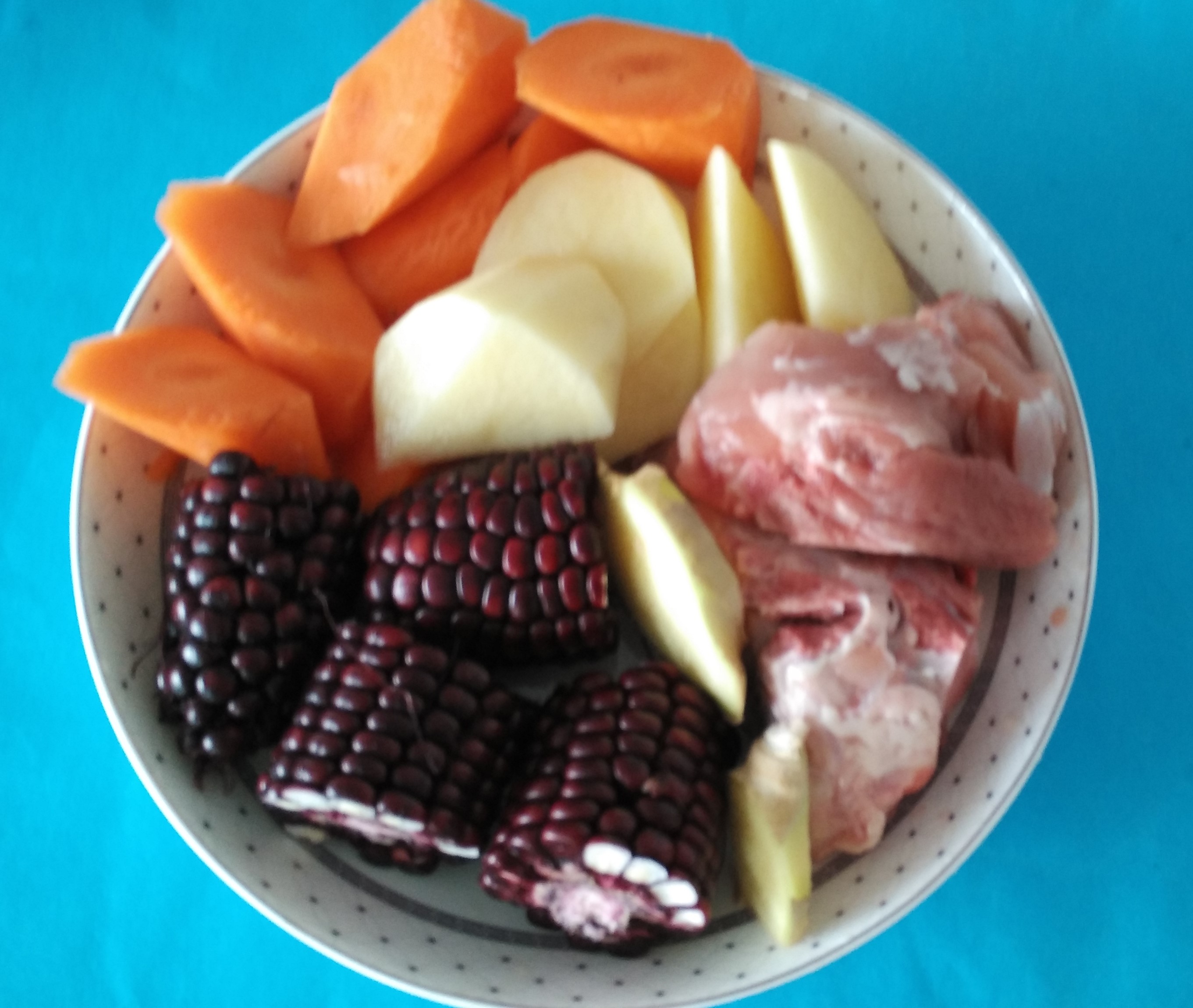 Purple Corn, Carrot & Potato Pork Rib Soup