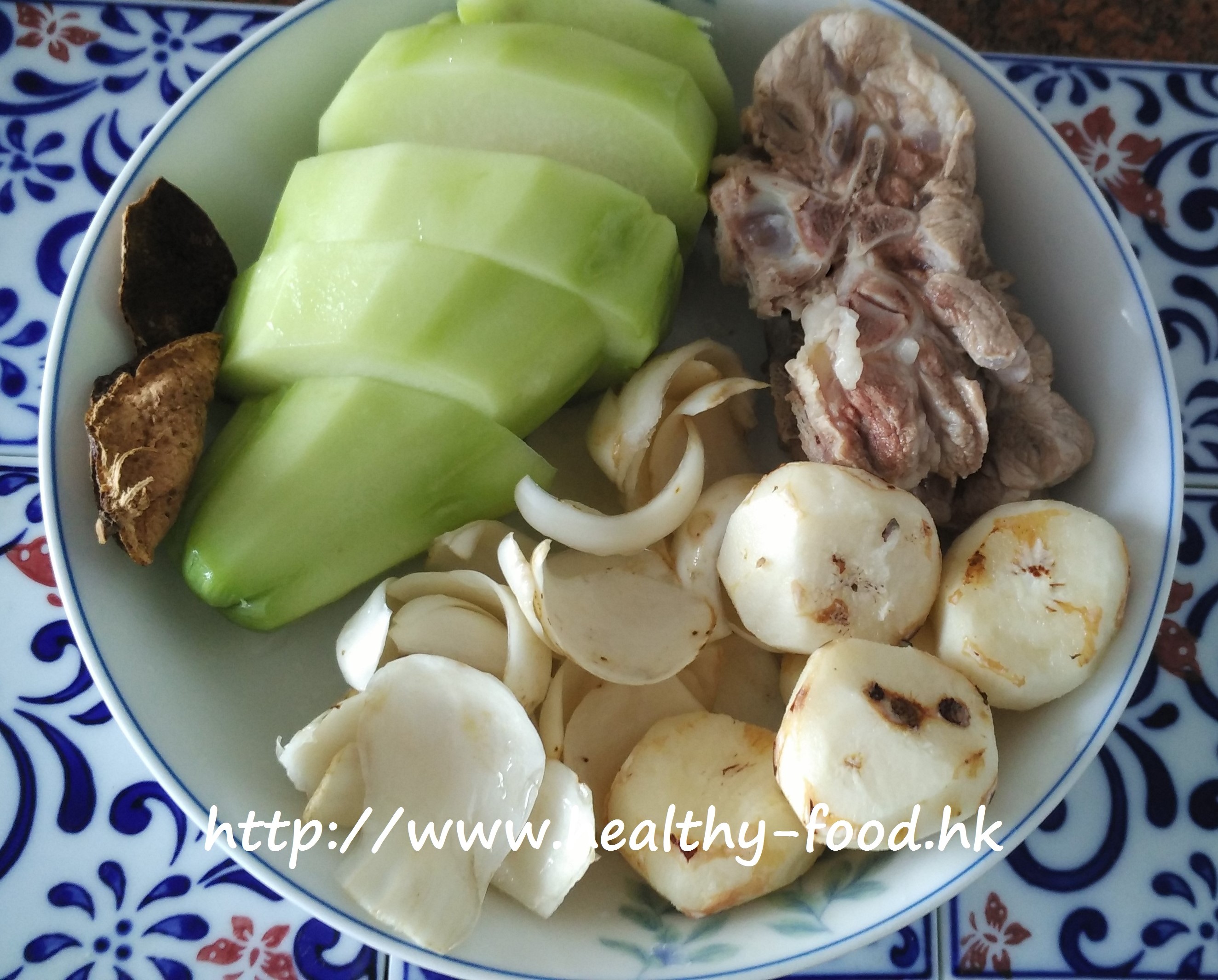 Chayote, Water Chestnut, Lily Bulb and Pork Rib Soup