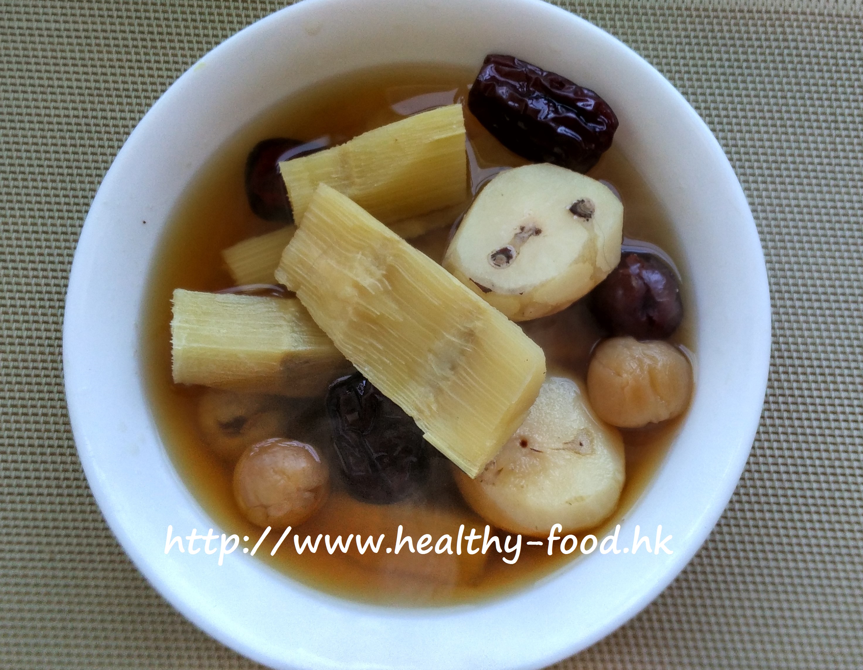 Black Sugarcane, Water Chestnut, Red Date and Longan Sweet Soup