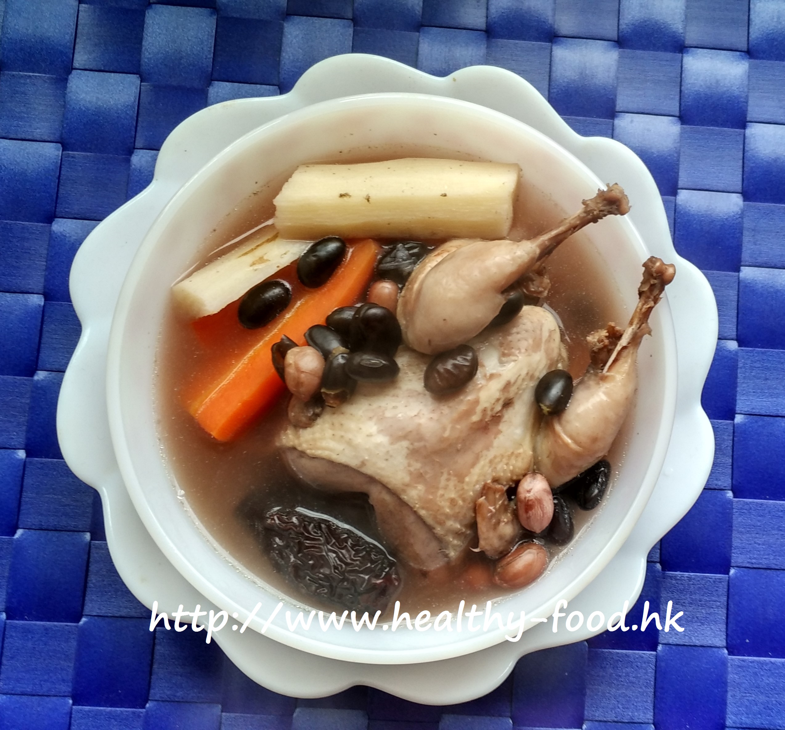 Chinese Yam, Carrot, Black Bean and Quail Soup