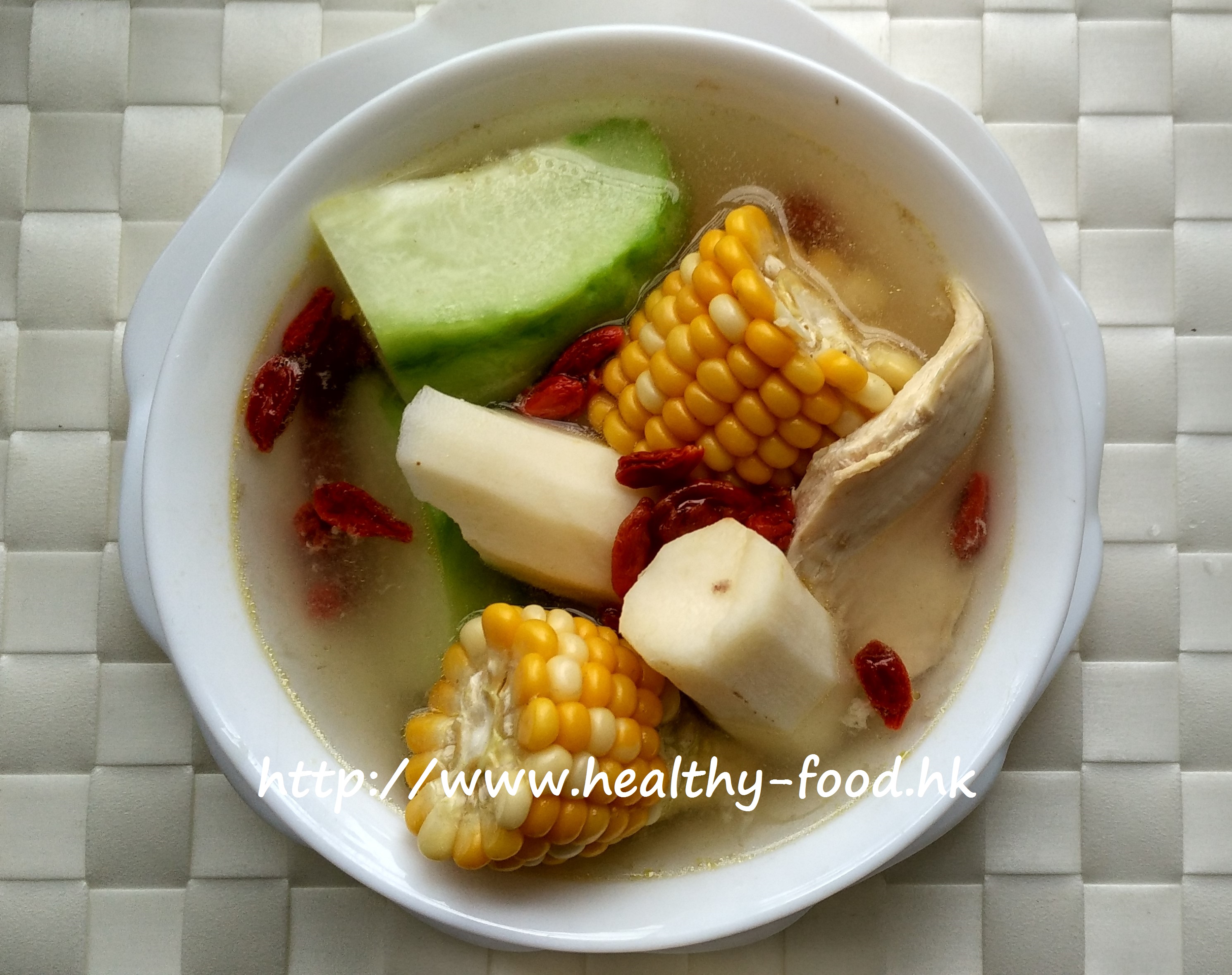 Fresh Huai Shan, Corn, Chayote and Chicken Breast Soup