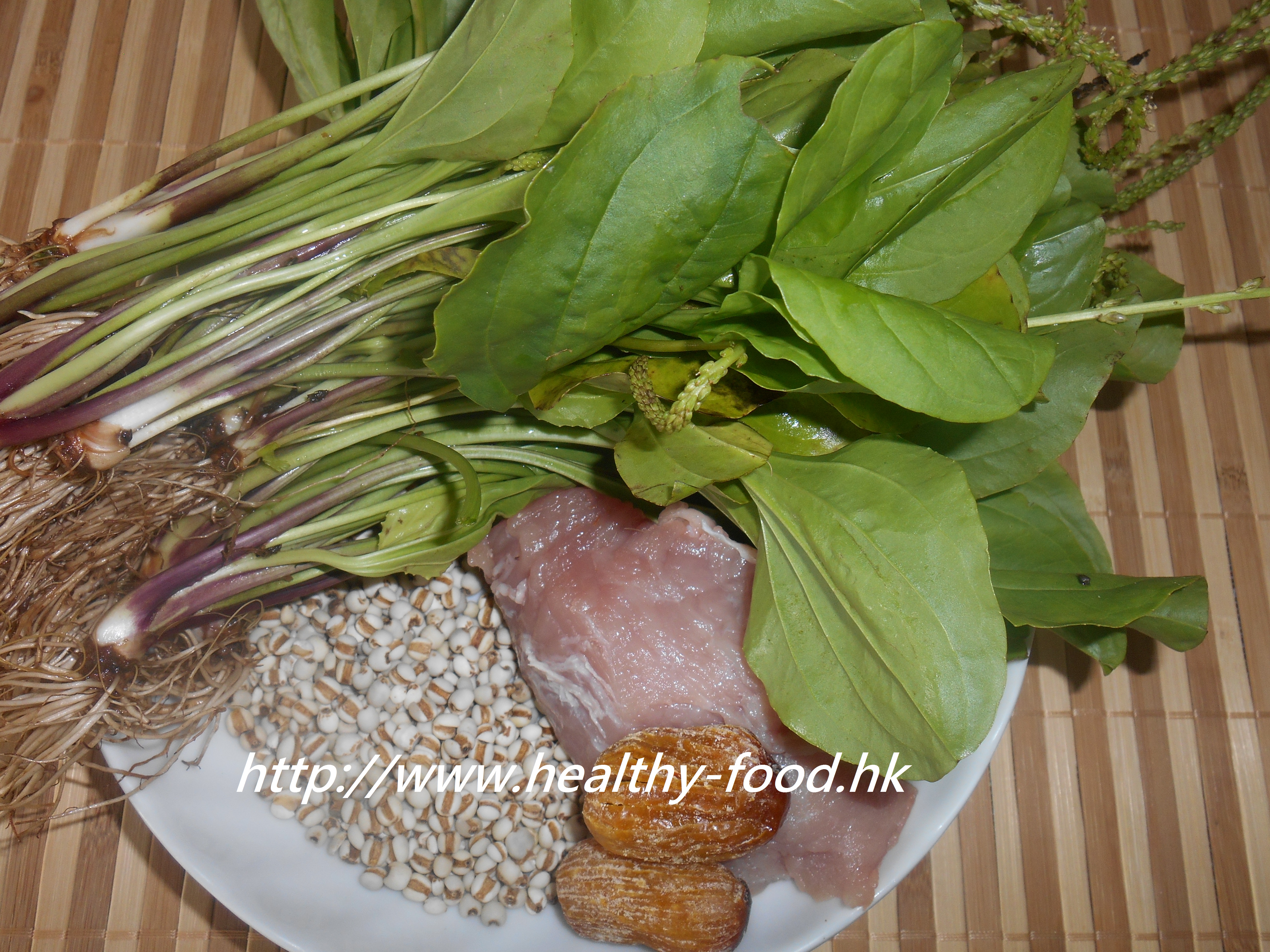 Plantain Herb, Coix Seed and Lean Pork Soup