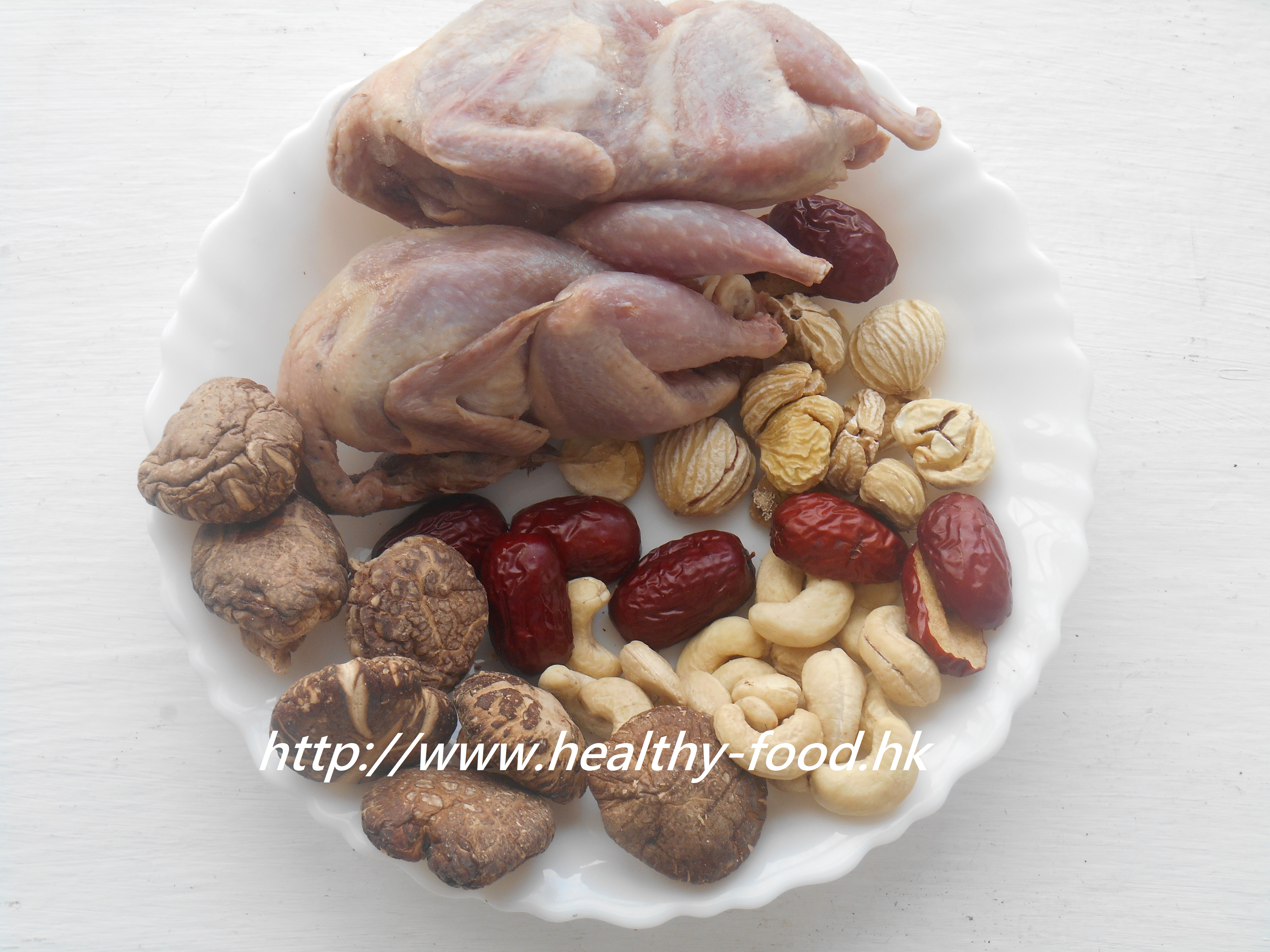 Shiitake Mushroom, Cashew, Chestnut and Quail Soup